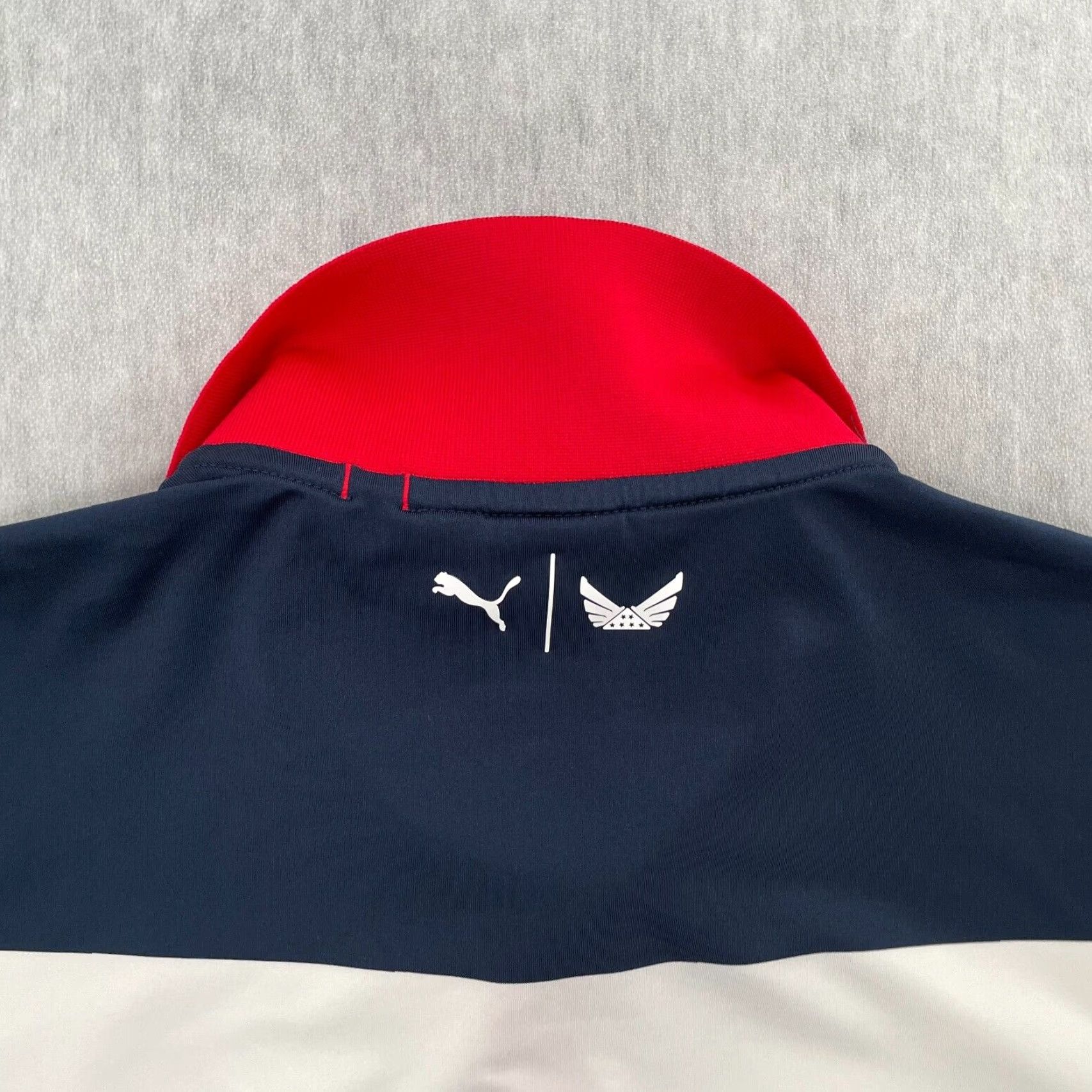 Puma PUMA Golf Polo Shirt Adult XL Red White Blue Colorblock Short Sleeve Logo Activewear Mens Size US XL / EU 56 / 4 - 4 Thumbnail