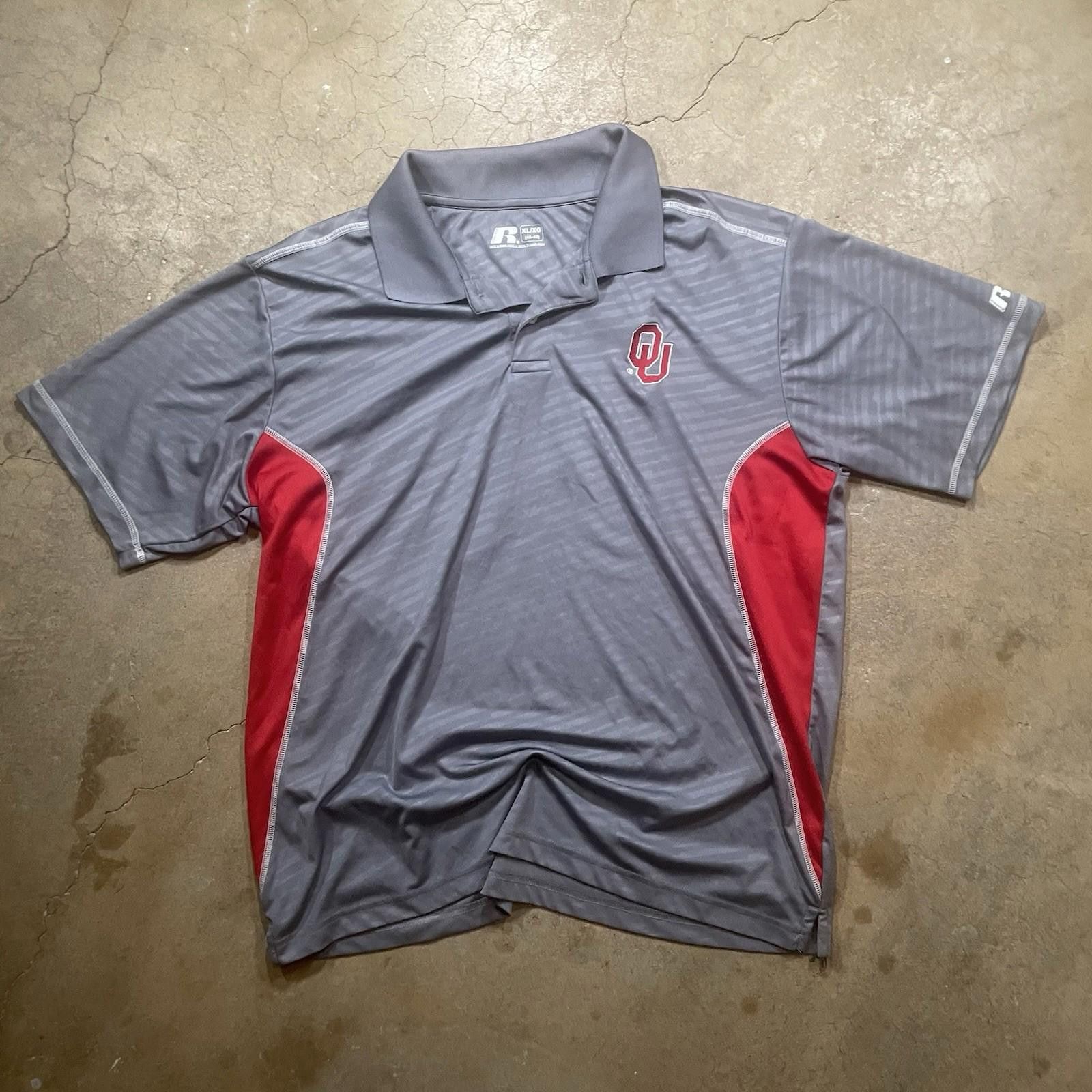 Russell Athletic Oklahoma Sooners Shirt Mens Large Red NCAA College Polo Size ONE SIZE - 1 Thumbnail