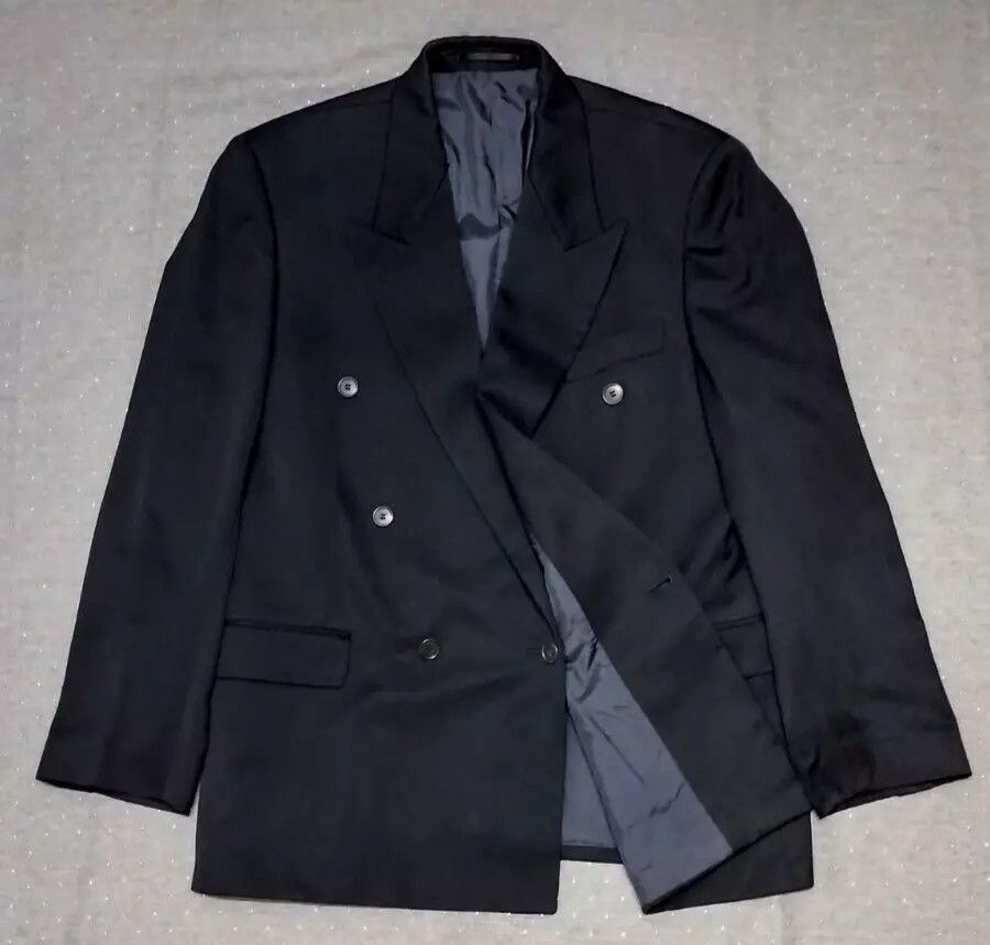 Designer × Yves Saint Laurent YVES SAINT LAURENT Pour Homme Double Breasted Men Blazer Size 52R - 2 Thumbnail