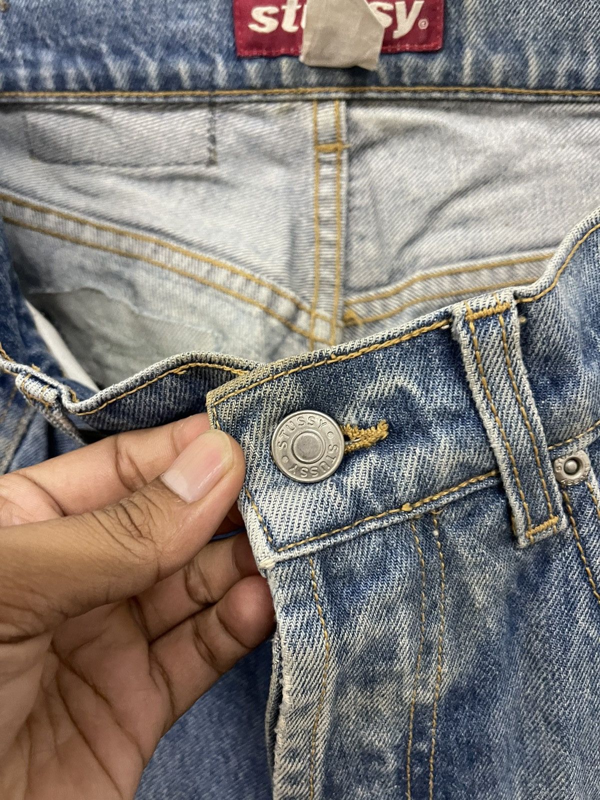 Stussy Stussy Made In USA grunge distressed denim Size US 33 - 7 Thumbnail