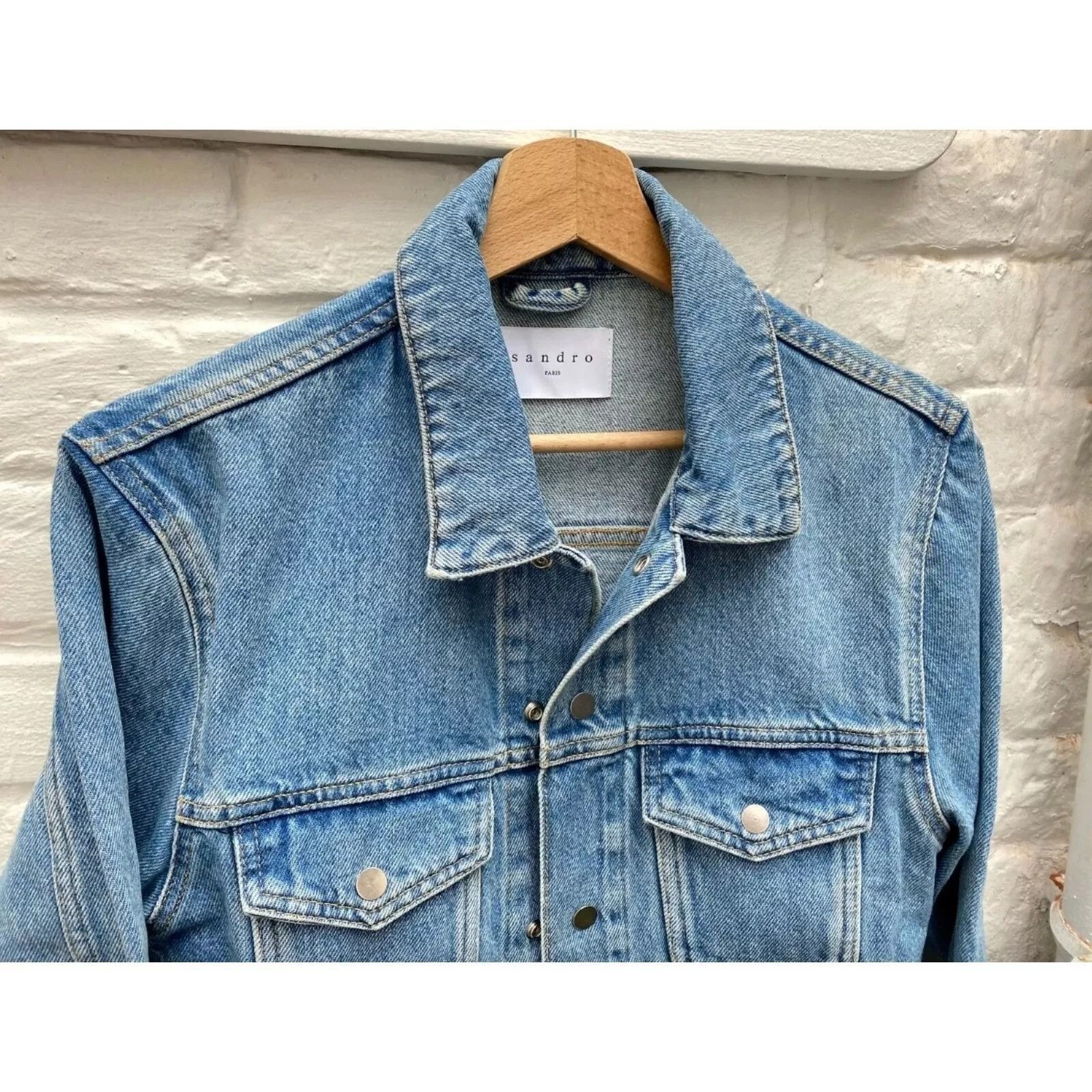 Sandro Light Blue Denim Jacket Size US S / EU 44-46 / 1 - 2 Thumbnail