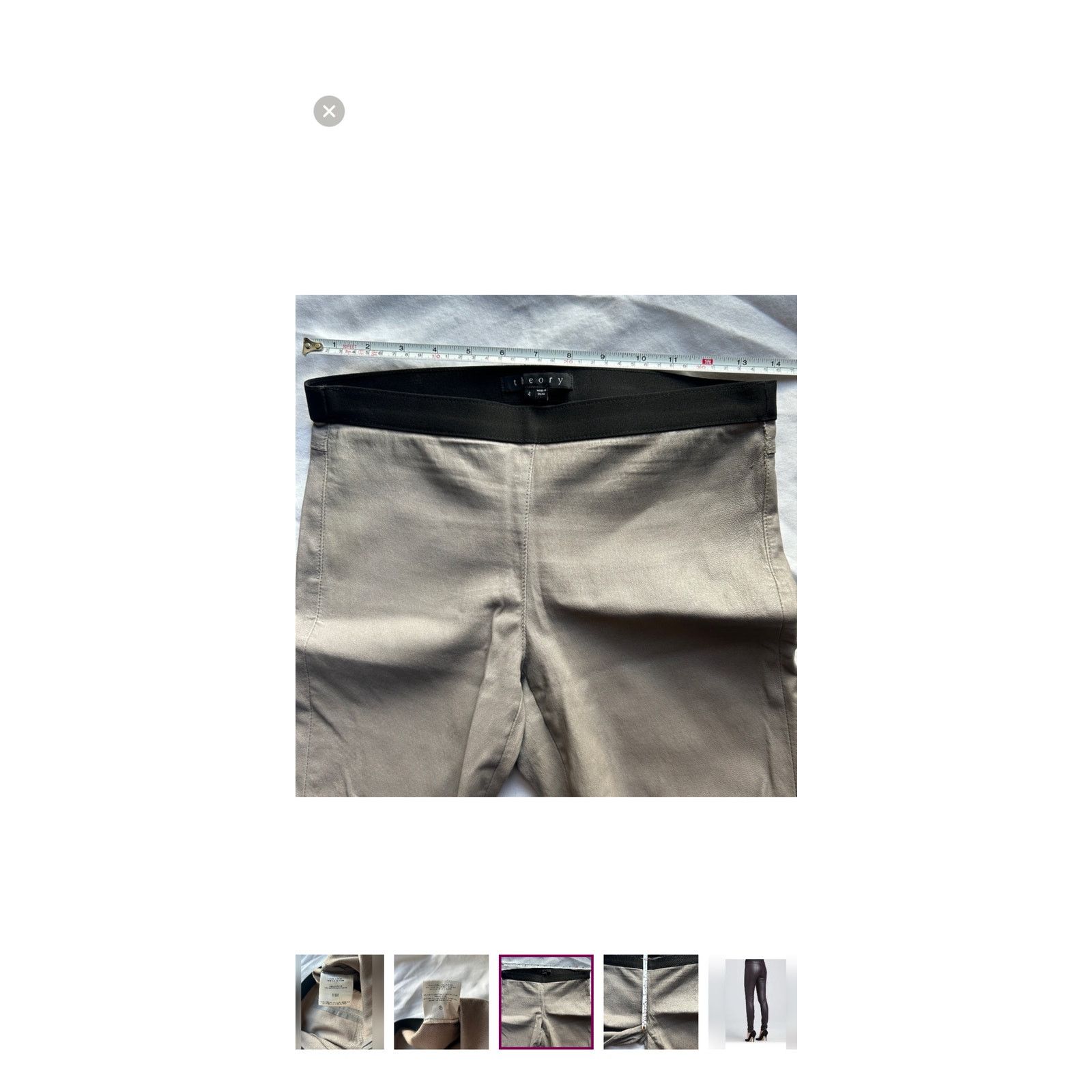 Theory Theory Gray Lamb Leather Leggings Size 4 Slim Fit Leather Size 27" / US 4 / IT 40 - 9 Thumbnail