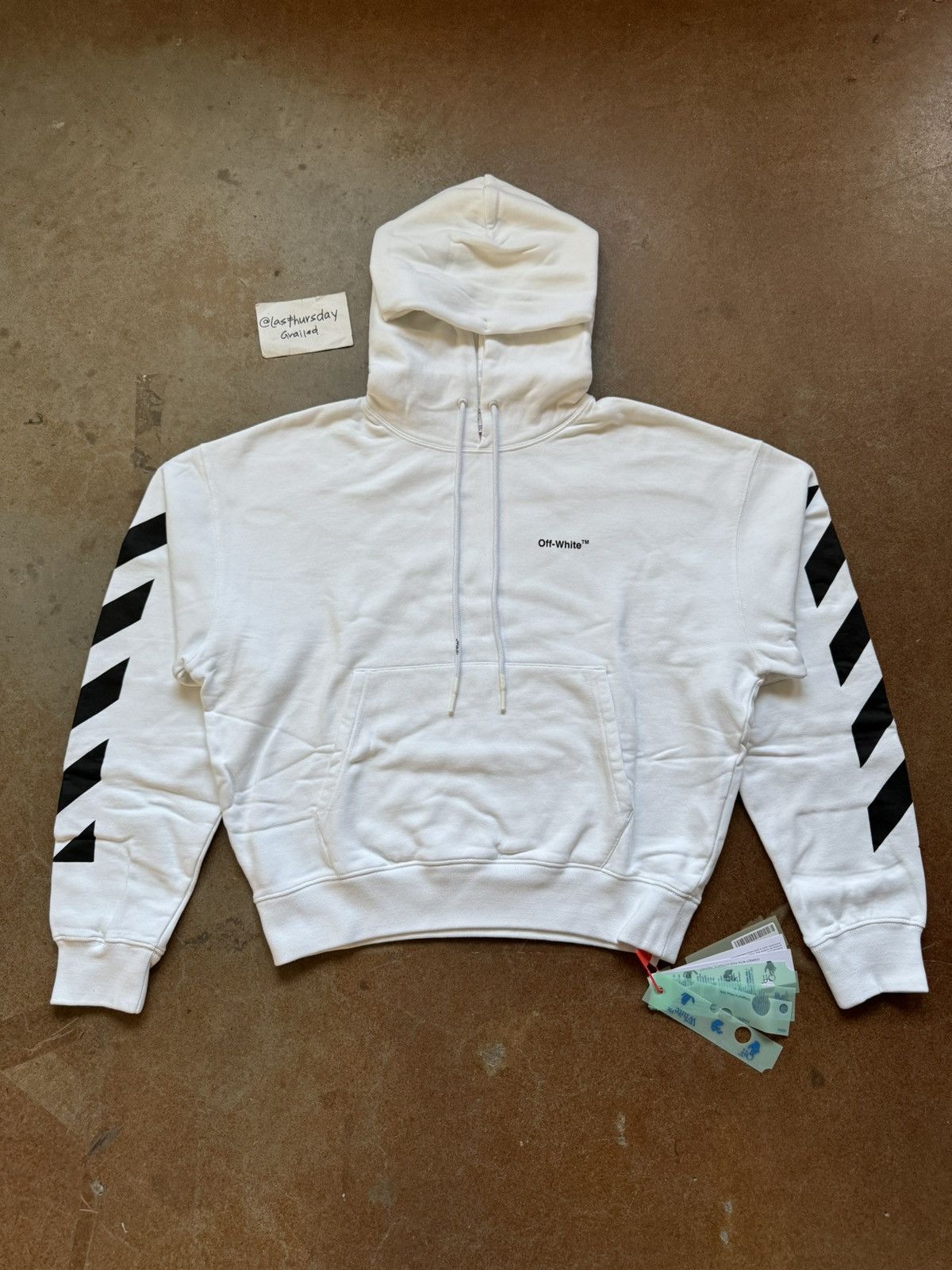 image of Off White x Virgil Abloh Off-White Diag Helvetica Oversized Hoodie White Small, Men's