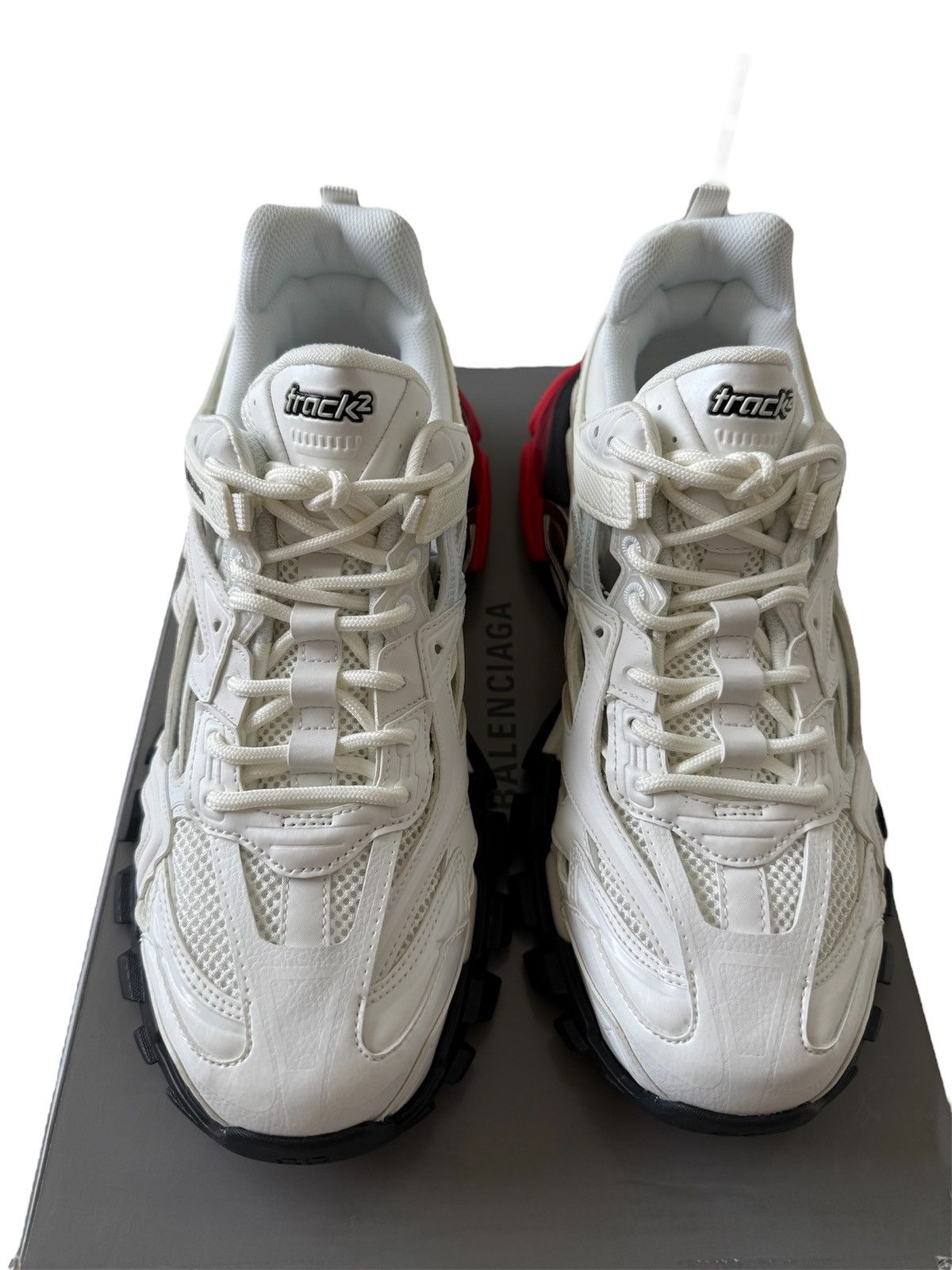 Balenciaga Balenciaga Track 2.0 White/ Red Size US 12 / EU 45 - 3 Thumbnail