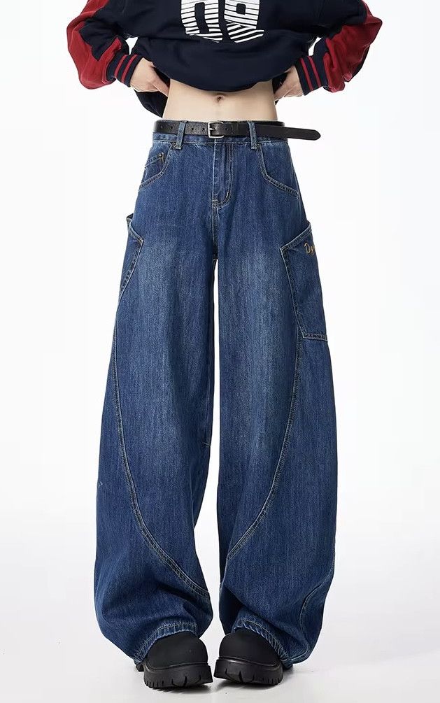 Japanese Brand × Jean Y2K Baggy Blue Cargo Jeans Size US 34 / EU 50 - 5 Thumbnail