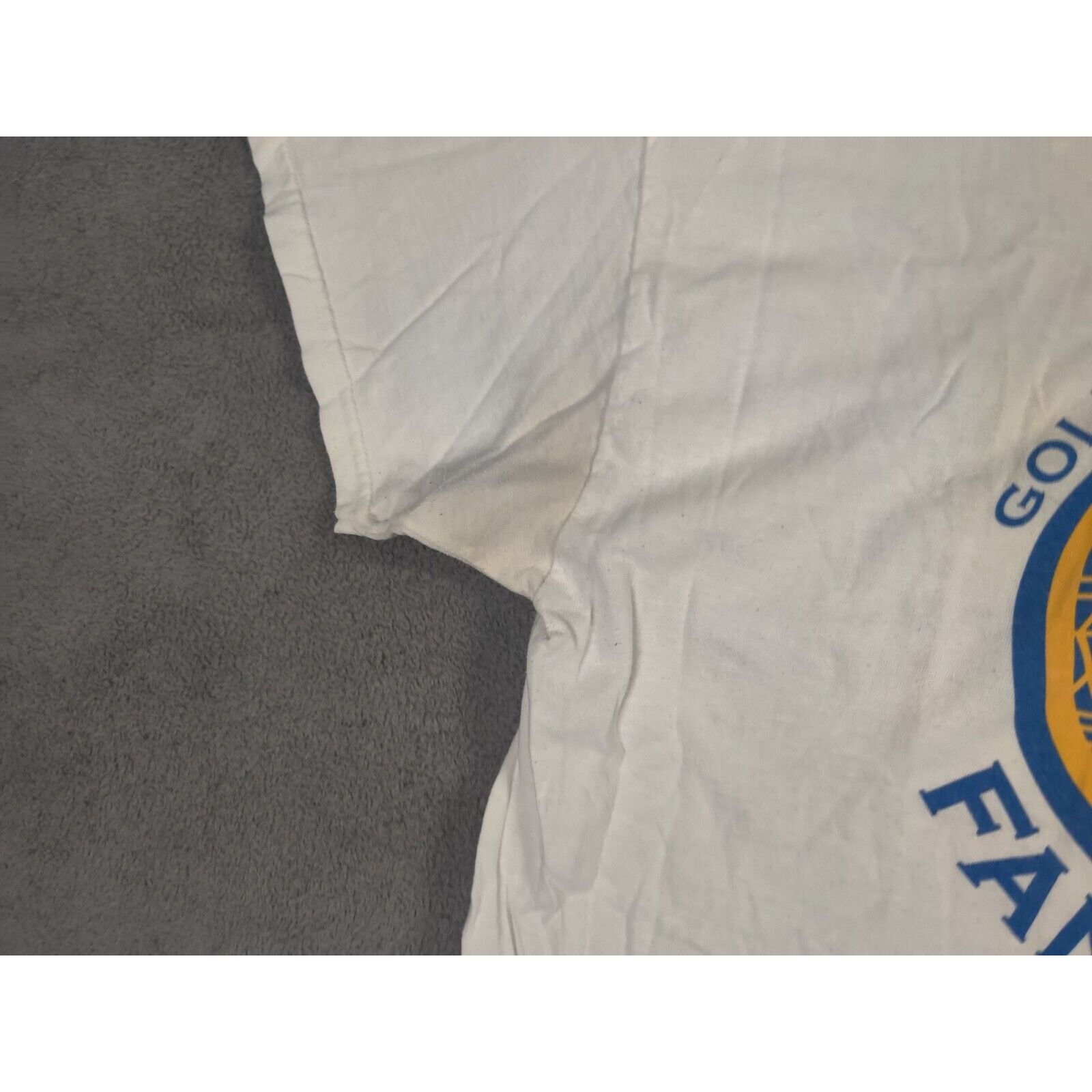 NBA Golden State Warriors Shirt Mens XL White Blue Spell Out Size US XL / EU 56 / 4 - 7 Thumbnail