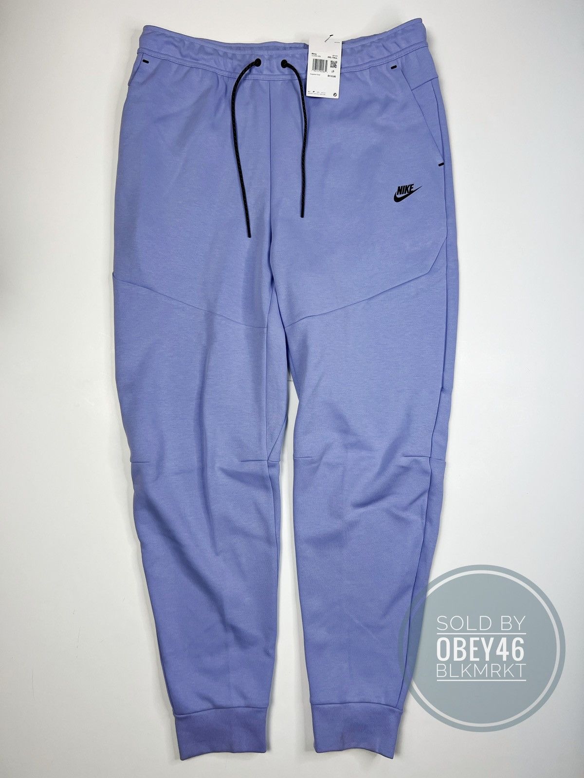 image of Nike Tech Fleece Joggers Pants Mens Light Thistle Purple (Size 36)