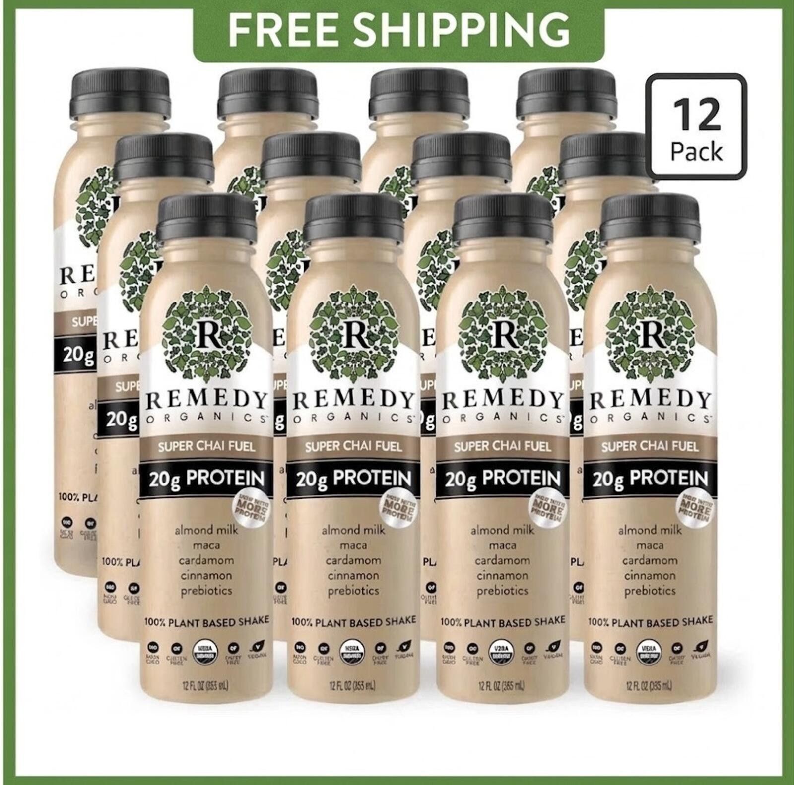 Other Remedy Organics Super Chai Fuel 12 Pack Plant Protein Shake Size ONE SIZE - 1 Thumbnail