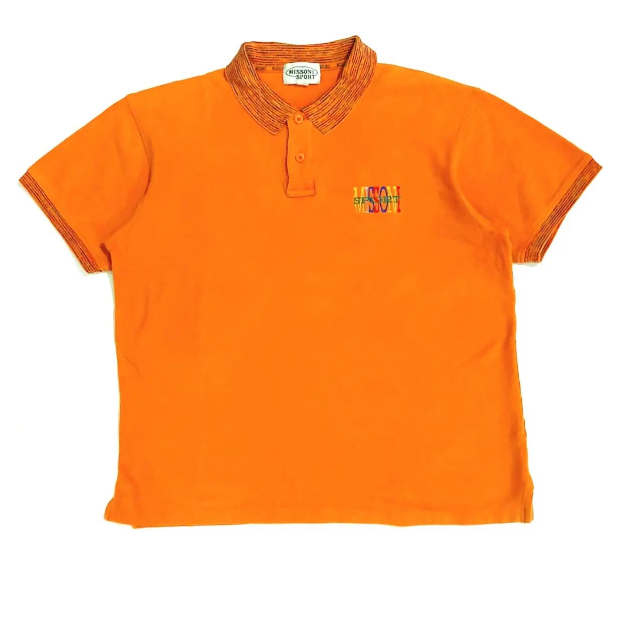 Rare Vintage Missoni Orange Jacquard Polo Shirt