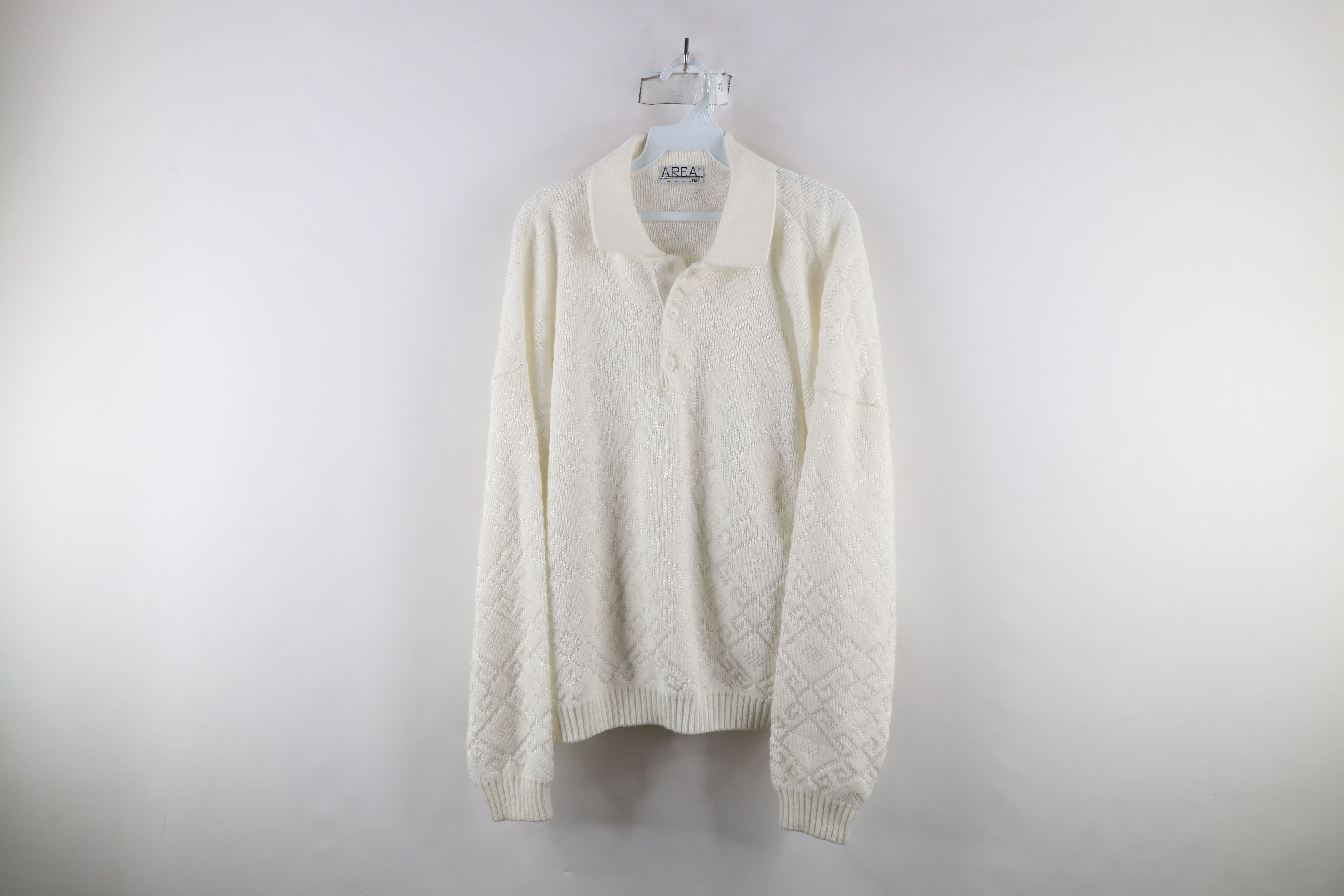 Vintage Vintage 70s Streetwear Knit Collared Pullover Sweater USA Size US L / EU 52-54 / 3 - 1 Thumbnail