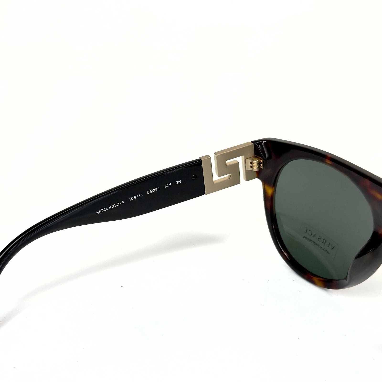 Versace VERSACE VE4333A 4333 Greca Round Bold Sunglasses Black Size ONE SIZE - 2 Thumbnail