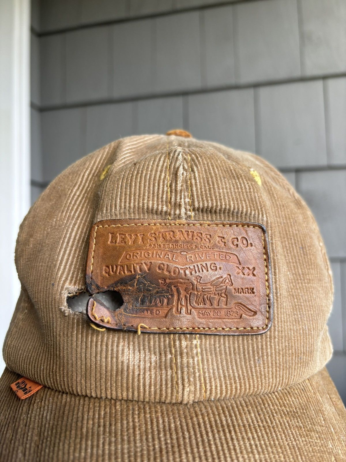 Levi's 1970s Vintage Levi's Orange Tab Corduroy Hat Leather Basebal Size ONE SIZE - 9 Thumbnail