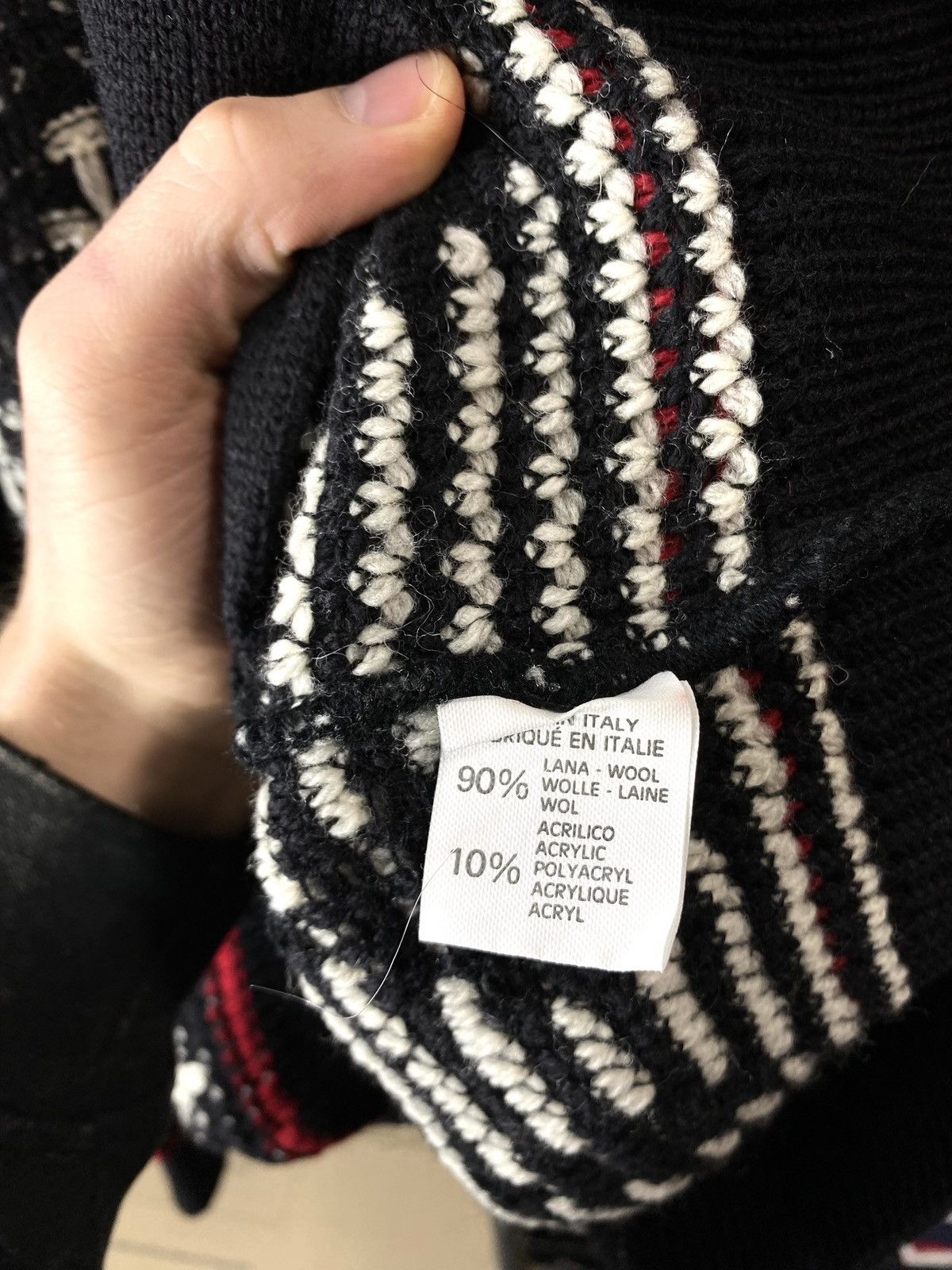 Coogi Rare! Nani Bon Wool Luxury Cardigan Sweater Abstract Knit Size US L / EU 52-54 / 3 - 10 Thumbnail