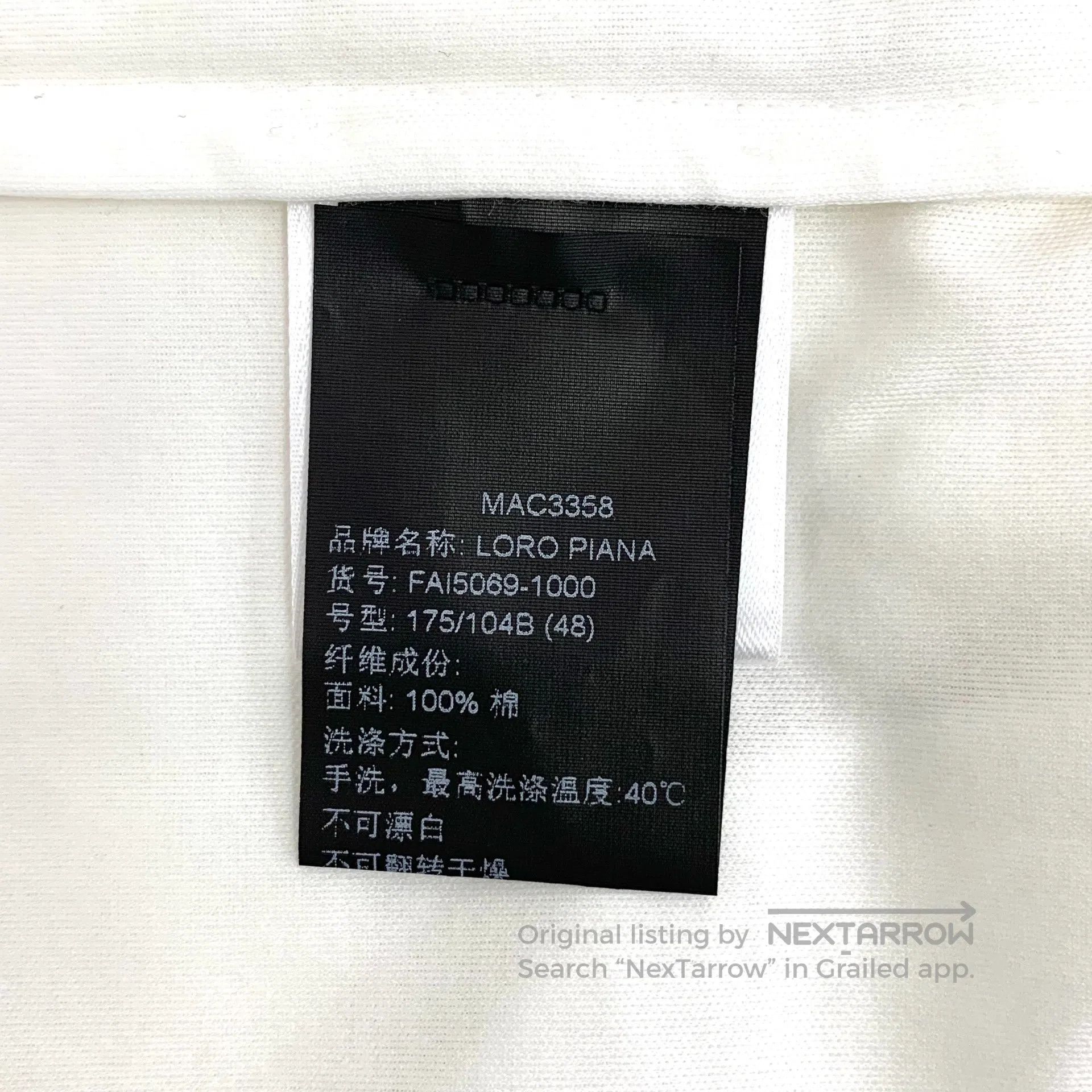 Loro Piana Loro Piana White Logo Embroidered Cotton Round Neck Short Size US M / EU 48-50 / 2 - 7 Thumbnail