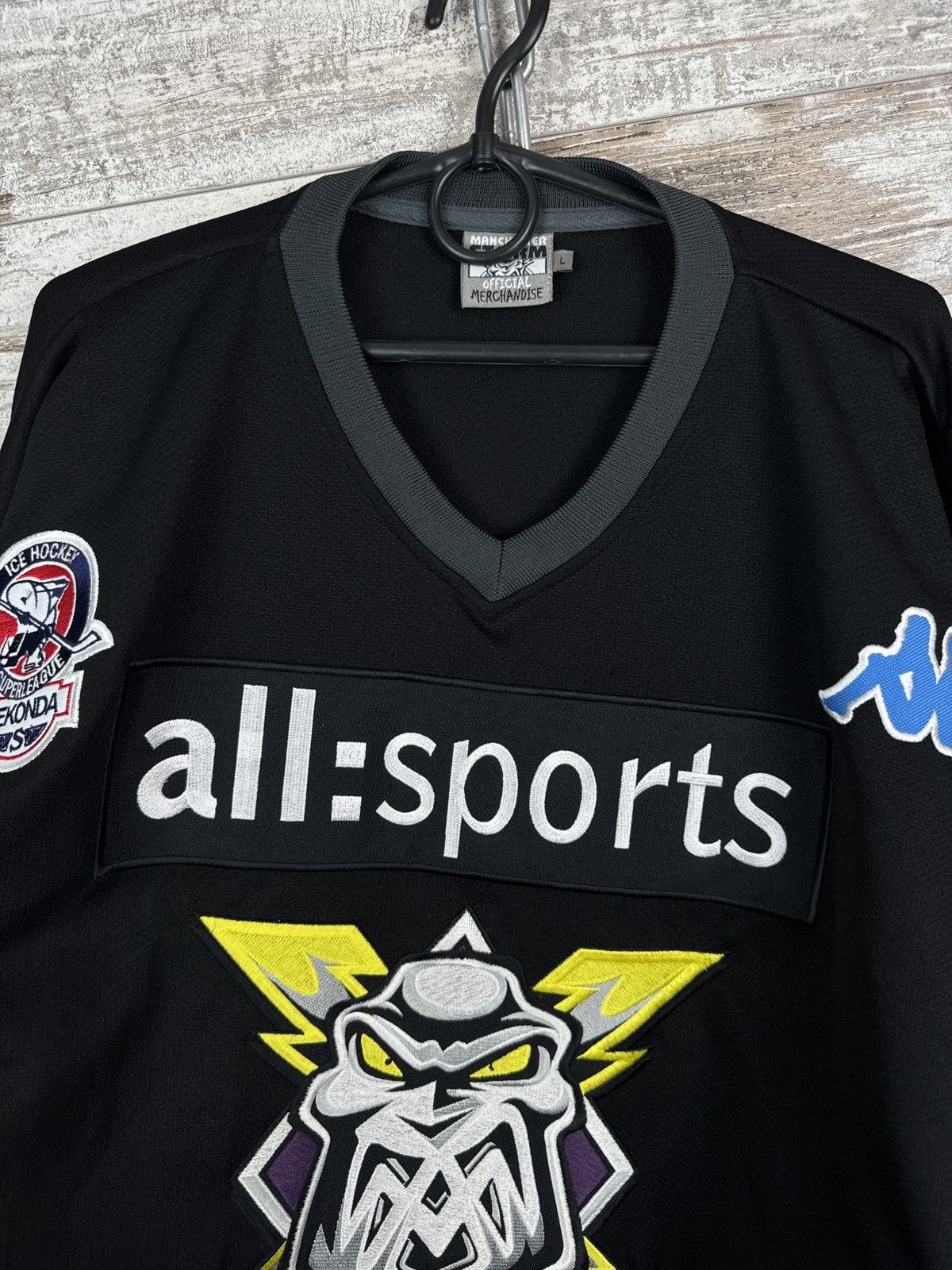 Kappa Mens Vintage Kappa Manchester Storm hockey jersey sweatshirt Size US L / EU 52-54 / 3 - 6 Thumbnail