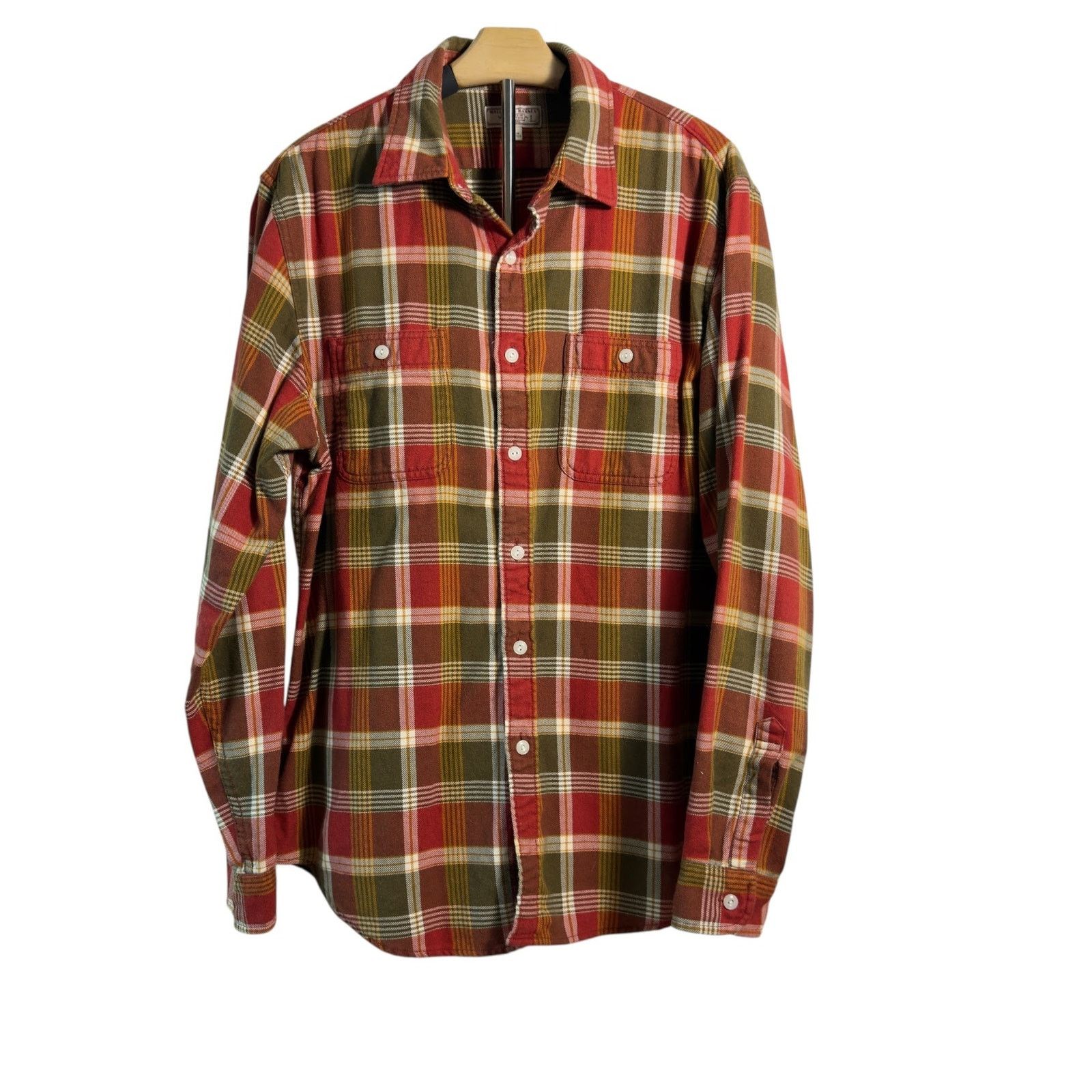 J.Crew Wallace & Barnes J.Crew Flannel Red/Green Plaid Button Up Size US L / EU 52-54 / 3 - 1 Thumbnail