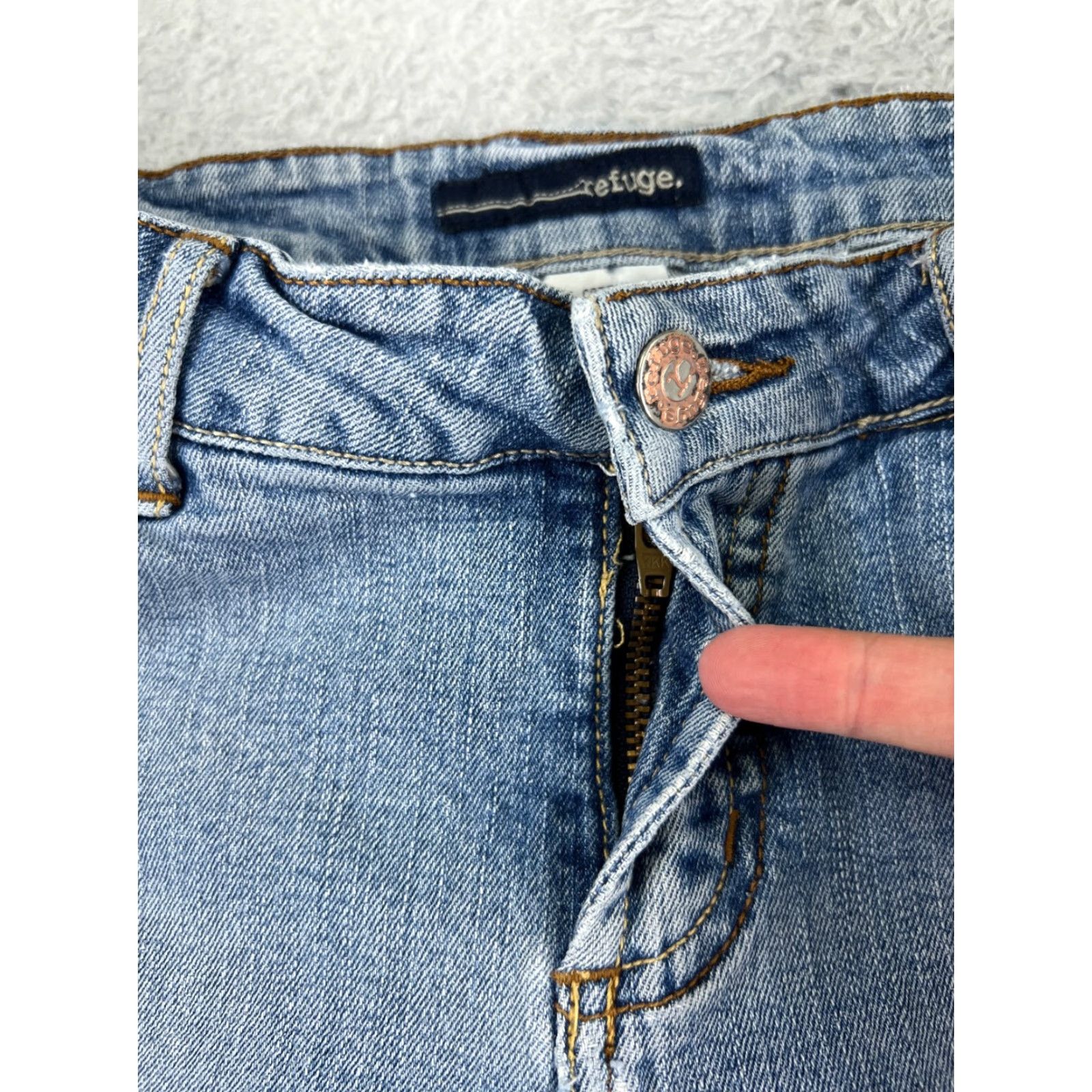 Vintage Refuge Women's Flared Jeans Pants 28x30 Low Rise Blue Denim Cotton Blend Stretch Vintage Style Size 30" / US 8 / IT 44 - 7 Thumbnail