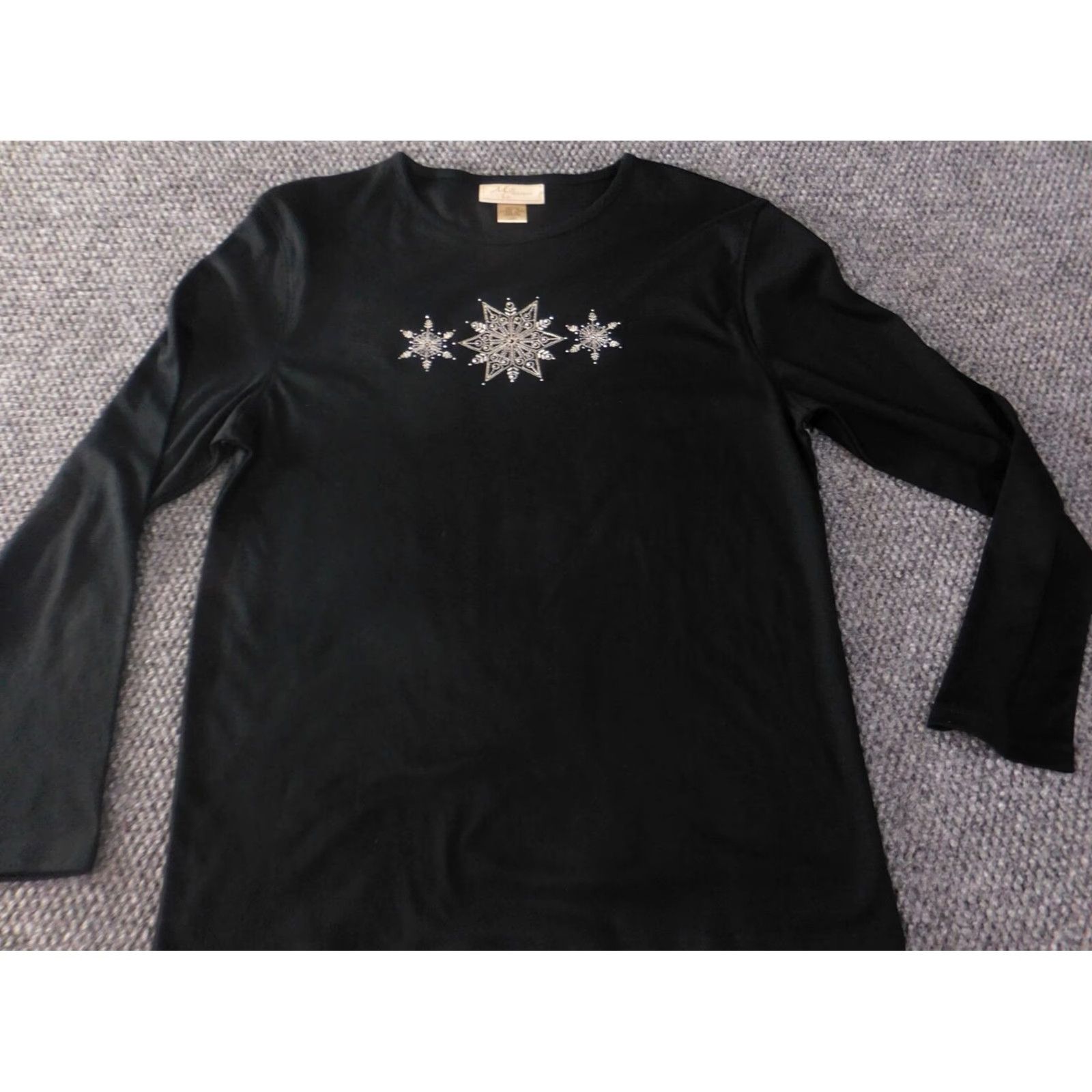 Vintage M&C Sportswear Sweatshirt Womens Pullover L Black Crew Neck Zip Stretch Logo Designer Activewear Size L / US 10 / IT 46 - 3 Thumbnail