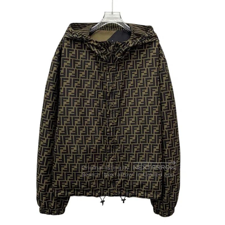 Fendi Fendi 23 model dark brown logo all-over print slanted stri Size US L / EU 52-54 / 3 - 3 Thumbnail