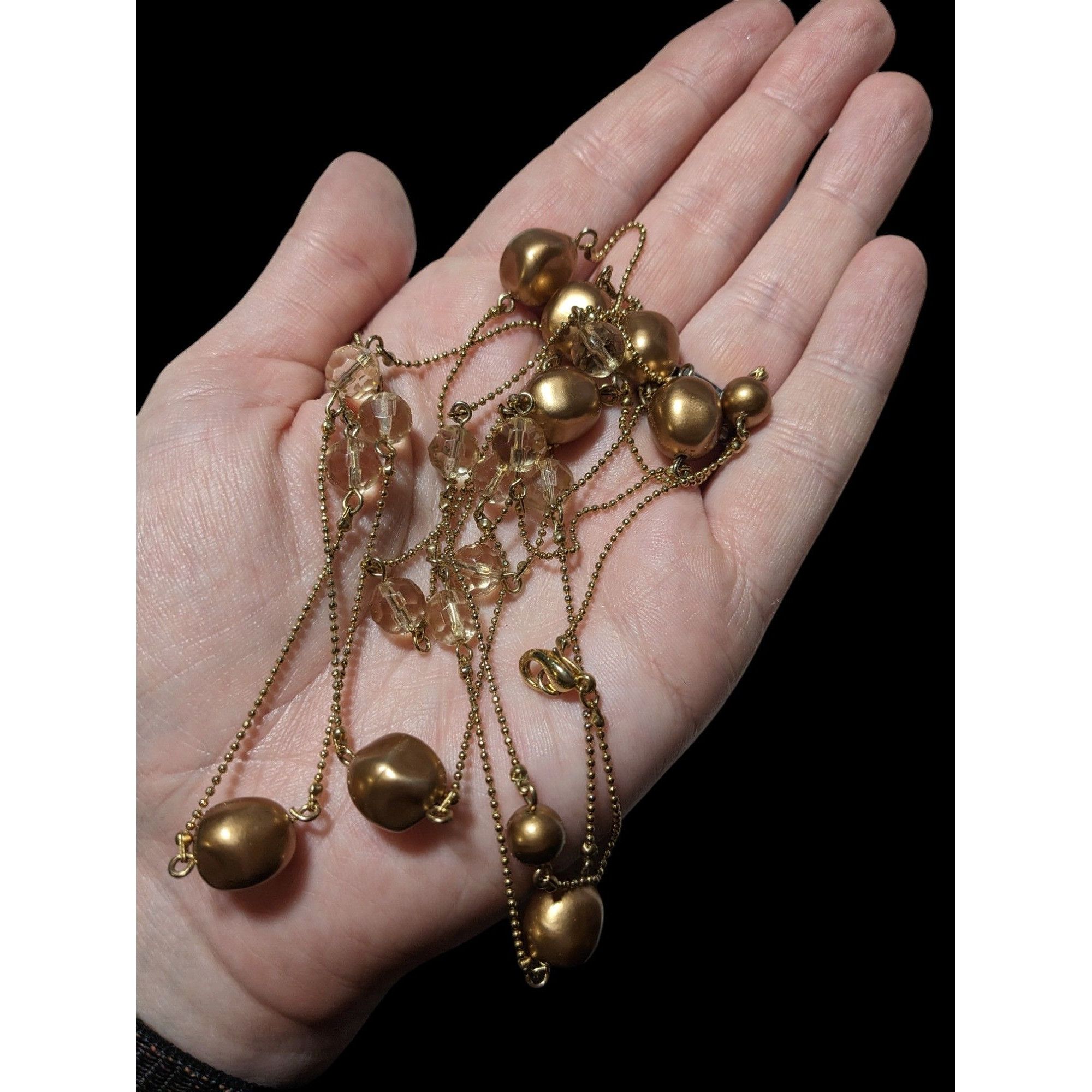 Other Gold Pearl And Gem Glam Opera Length Necklace Size ONE SIZE - 5 Thumbnail