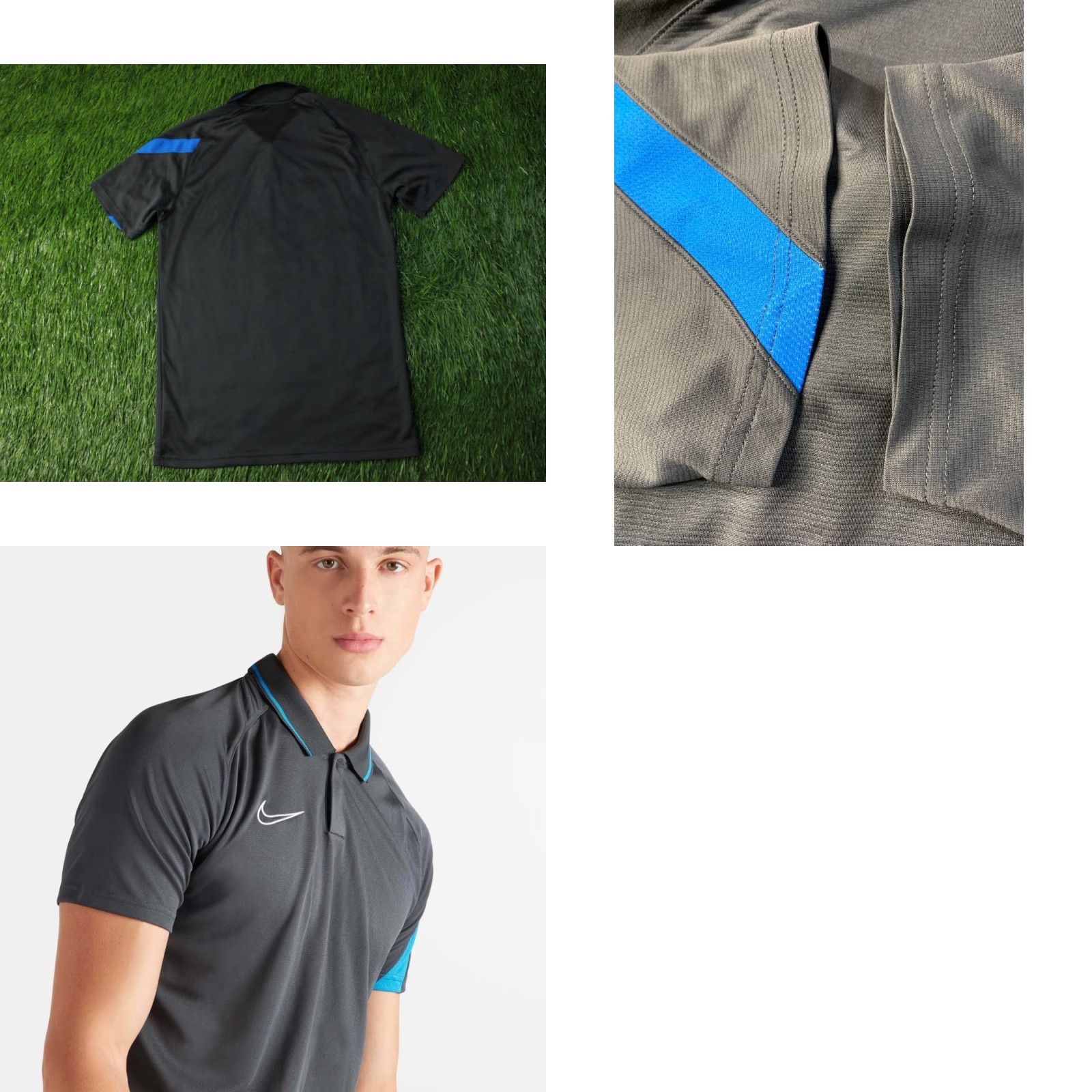 Nike Nike Dry Academy Pro Dri-Fit Football Polo Shirt Mens M Gray and Blue 2020 Nike Dri-FIT Football Polo Shirt Mens M Size US M / EU 48-50 / 2 - 8 Thumbnail