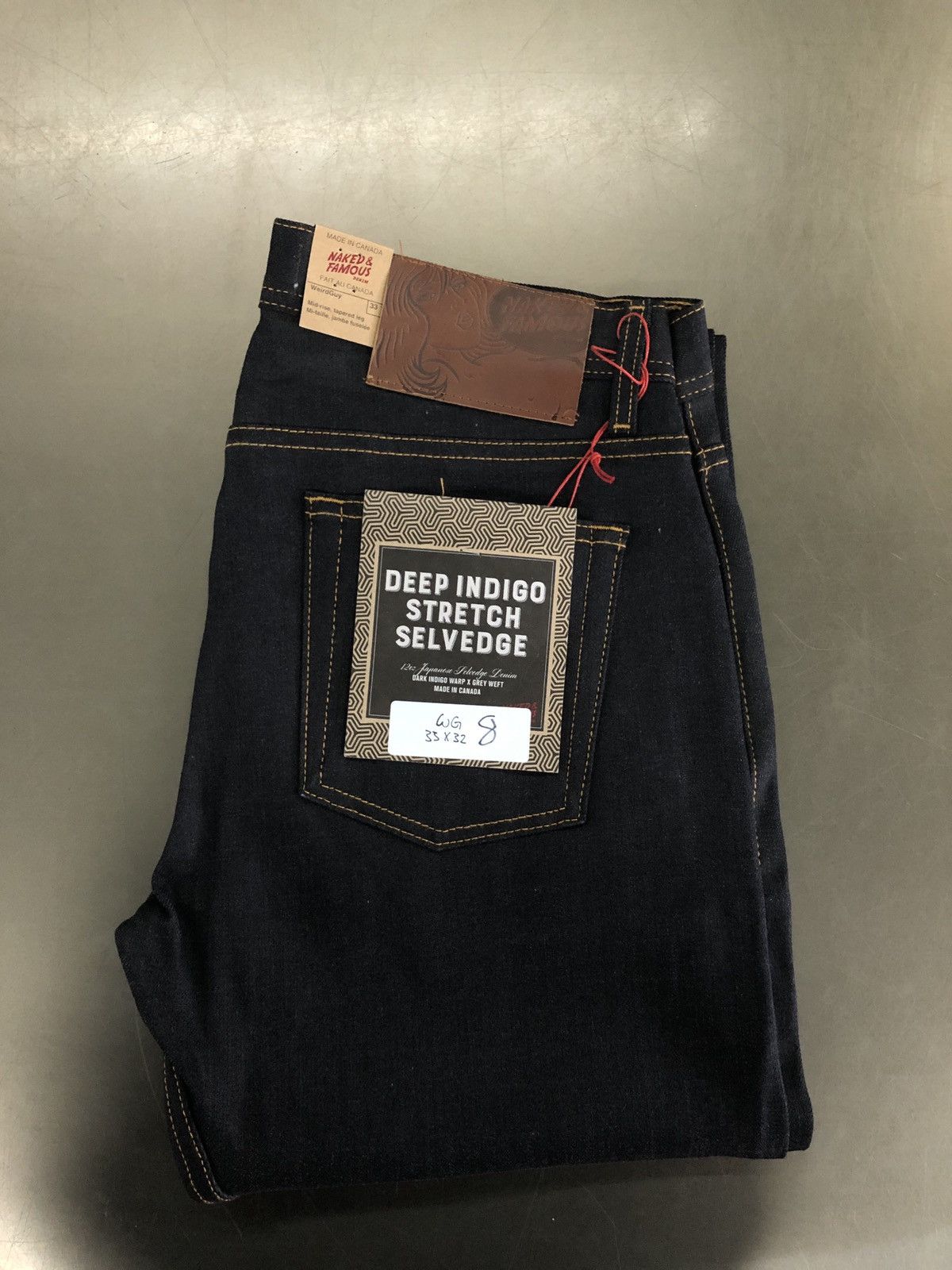 image of Naked Famous Deep Indigo Stretch Weird Guy 33 307, Men's