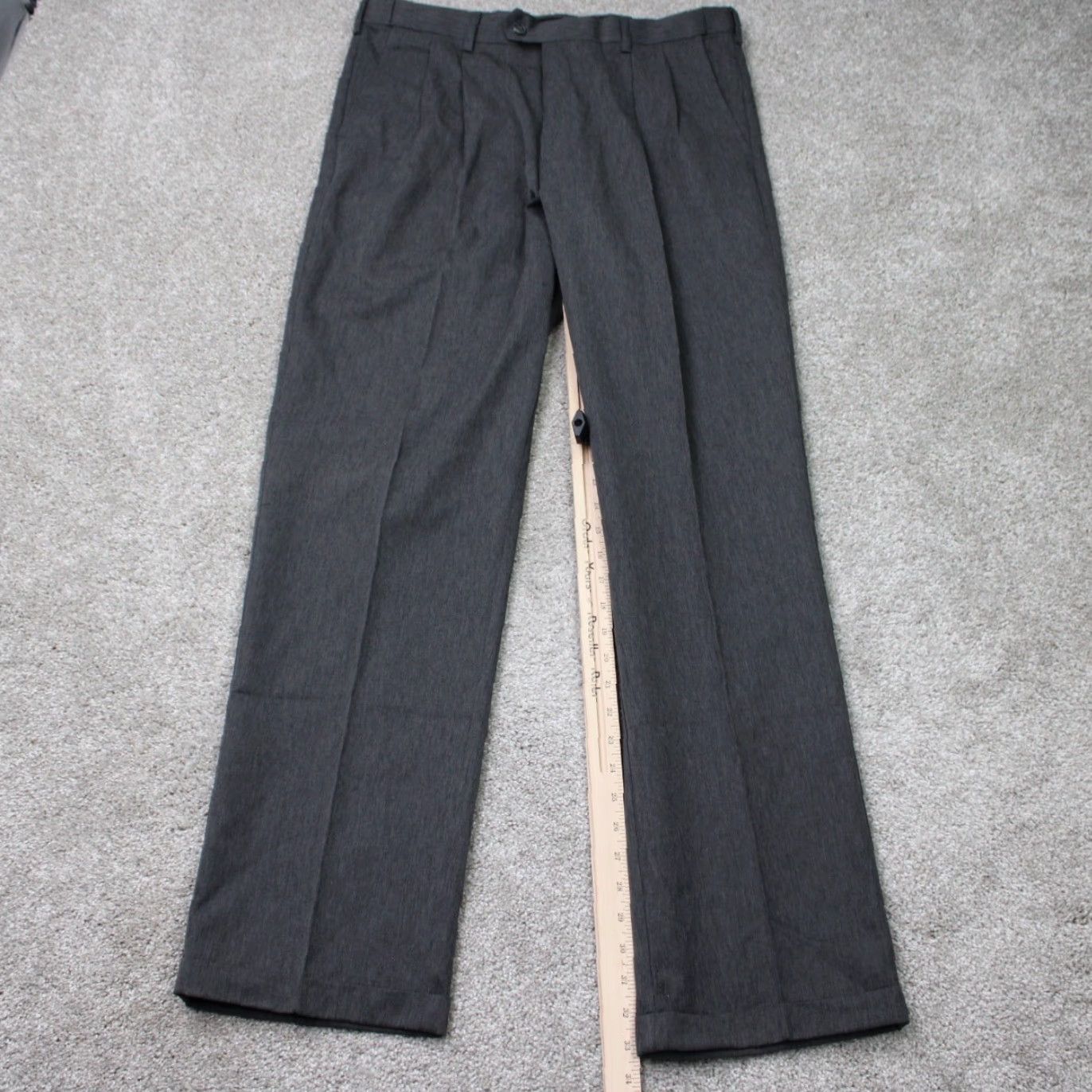 Perry Ellis Perry Ellis Dress Pants Mens 34x34 Charcoal Grey NWT City Fit Straight Leg Formal Dresswear Pleated Wrinkle Free Stretch Holiday-Season? Size US 34 / EU 50 - 3 Thumbnail