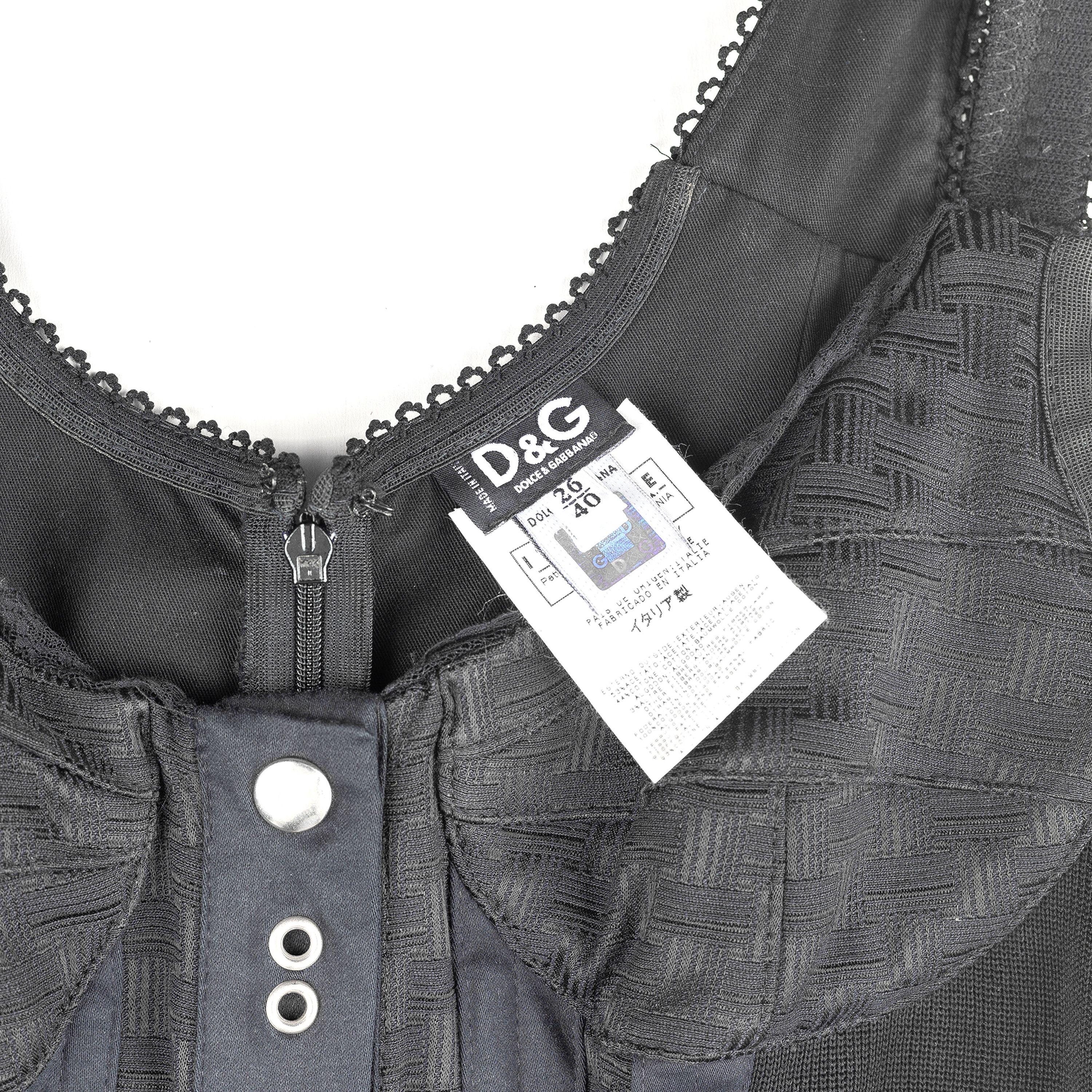 Dolce & Gabbana Dolce & Gabbana Vintage Bondage Corset Black Dress (S) Size S / US 4 / IT 40 - 4 Thumbnail