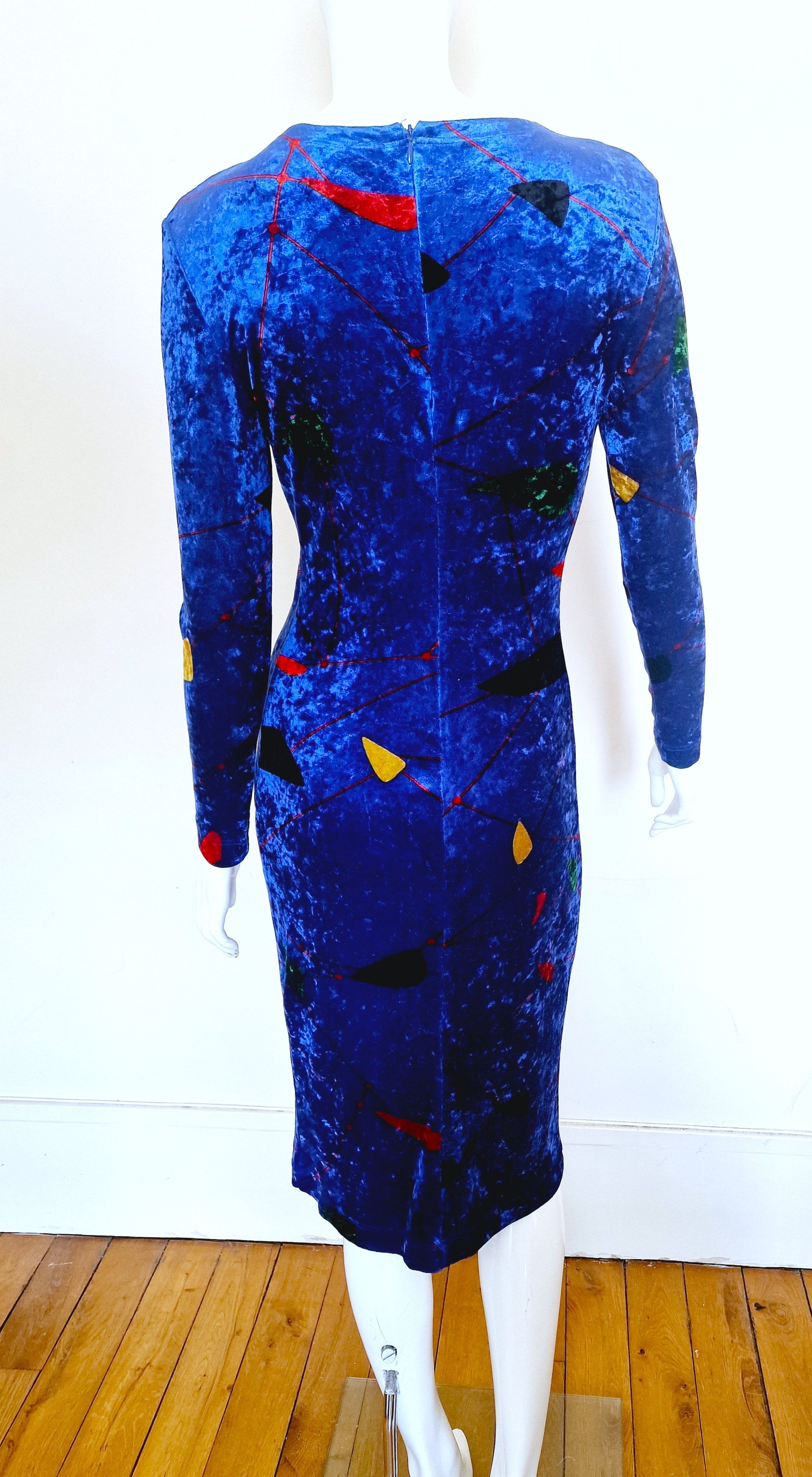 Versace Gianni Versace Couture Blue Geometric Medium Evening Dress Size M / US 6-8 / IT 42-44 - 7 Thumbnail