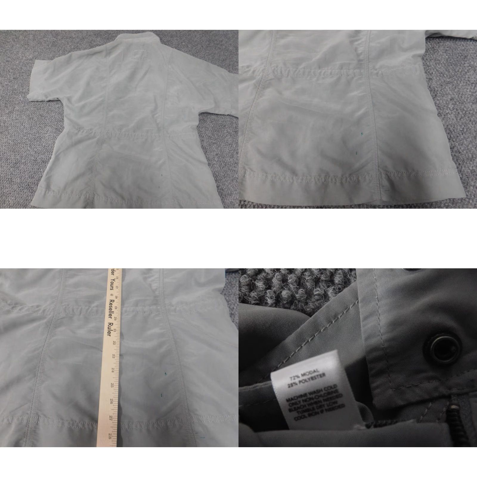 Ann Taylor Ann Taylor Loft Jacket Short Sleeve Gray Zip Modal Rayon Spring Fall Mid-Length Casual Women's M.jpg Size 32" / US 10 / IT 46 - 8 Thumbnail