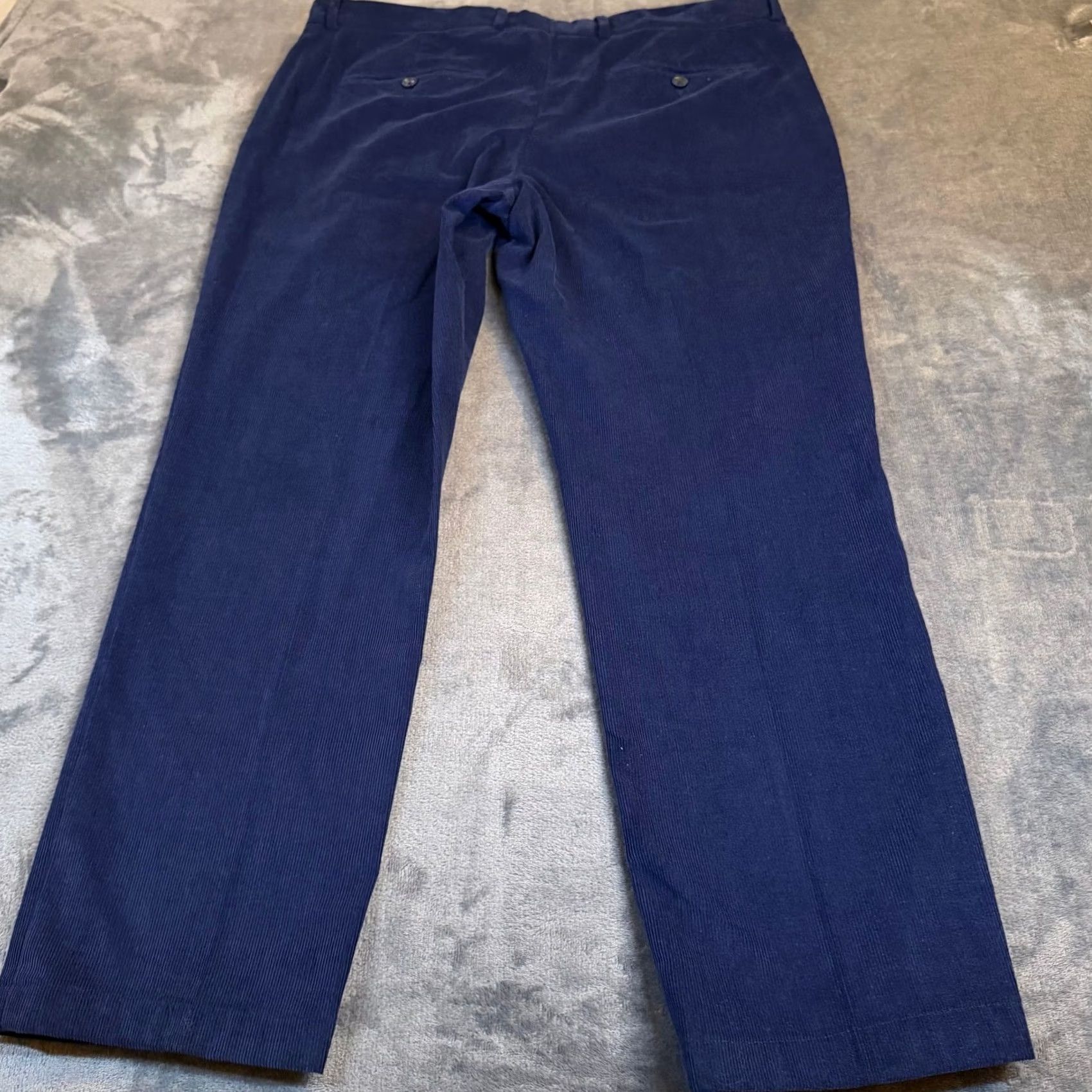 Stafford Stafford Slim Fit Corduroy Trousers Navy Blue Flat Front Pants Mens 38x29 NWT Size US 38 / EU 54 - 4 Thumbnail