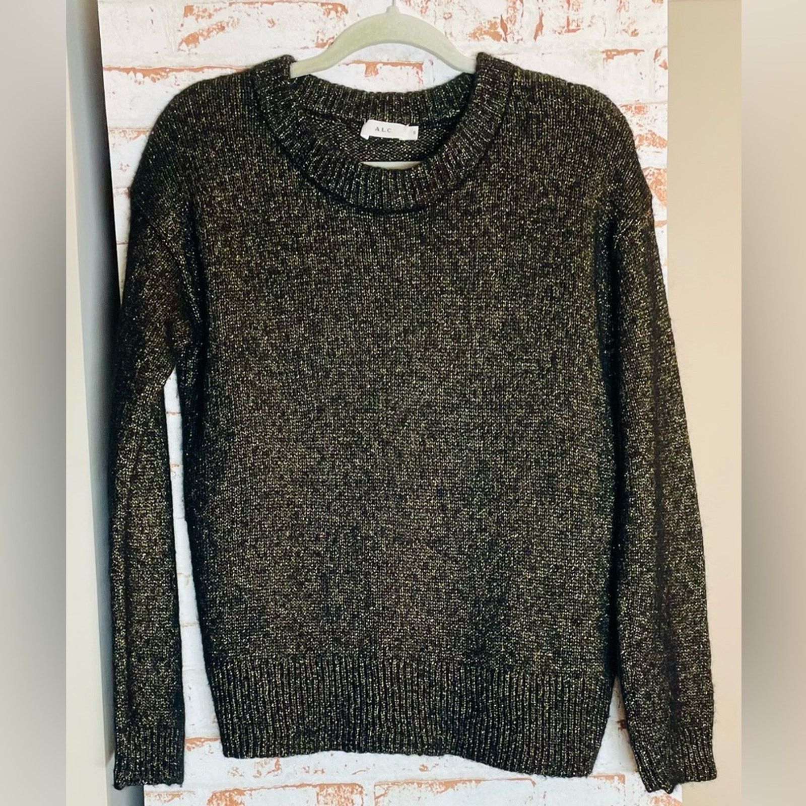 A.L.C. A.L.C. Charcoal Alpaca Black Sweater with gold lurex. Size S / US 4 / IT 40 - 1 Thumbnail