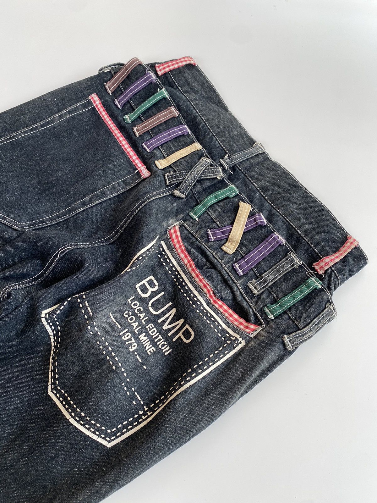 Japanese Brand Vintage Nylaus Denim Double Waist Black Size US 31 - 4 Thumbnail