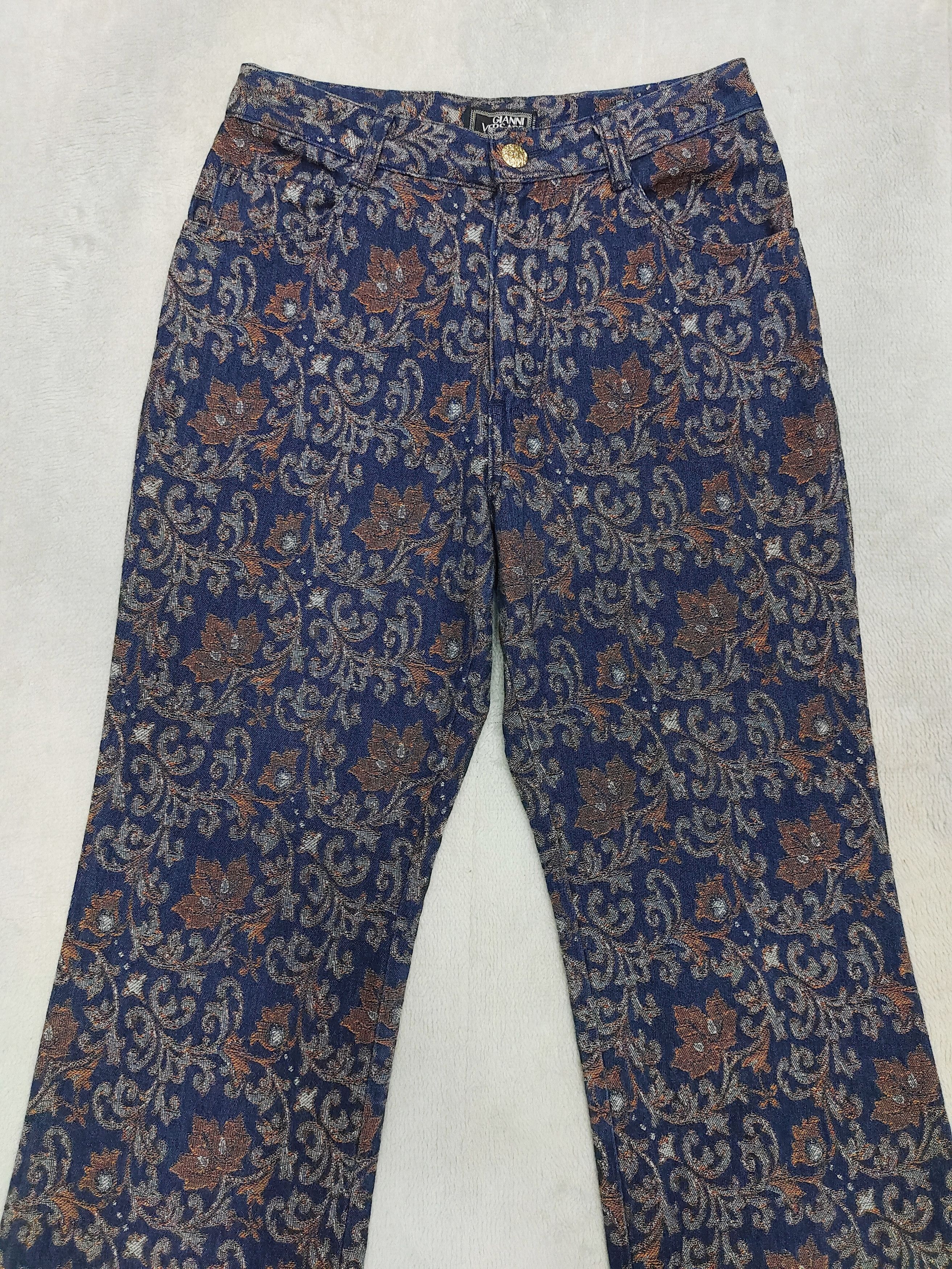 Versace 90s Gianni Versace❤️‍🔥Archive Baroque Jacquard Jeans Size 28" / US 6 / IT 42 - 2 Thumbnail