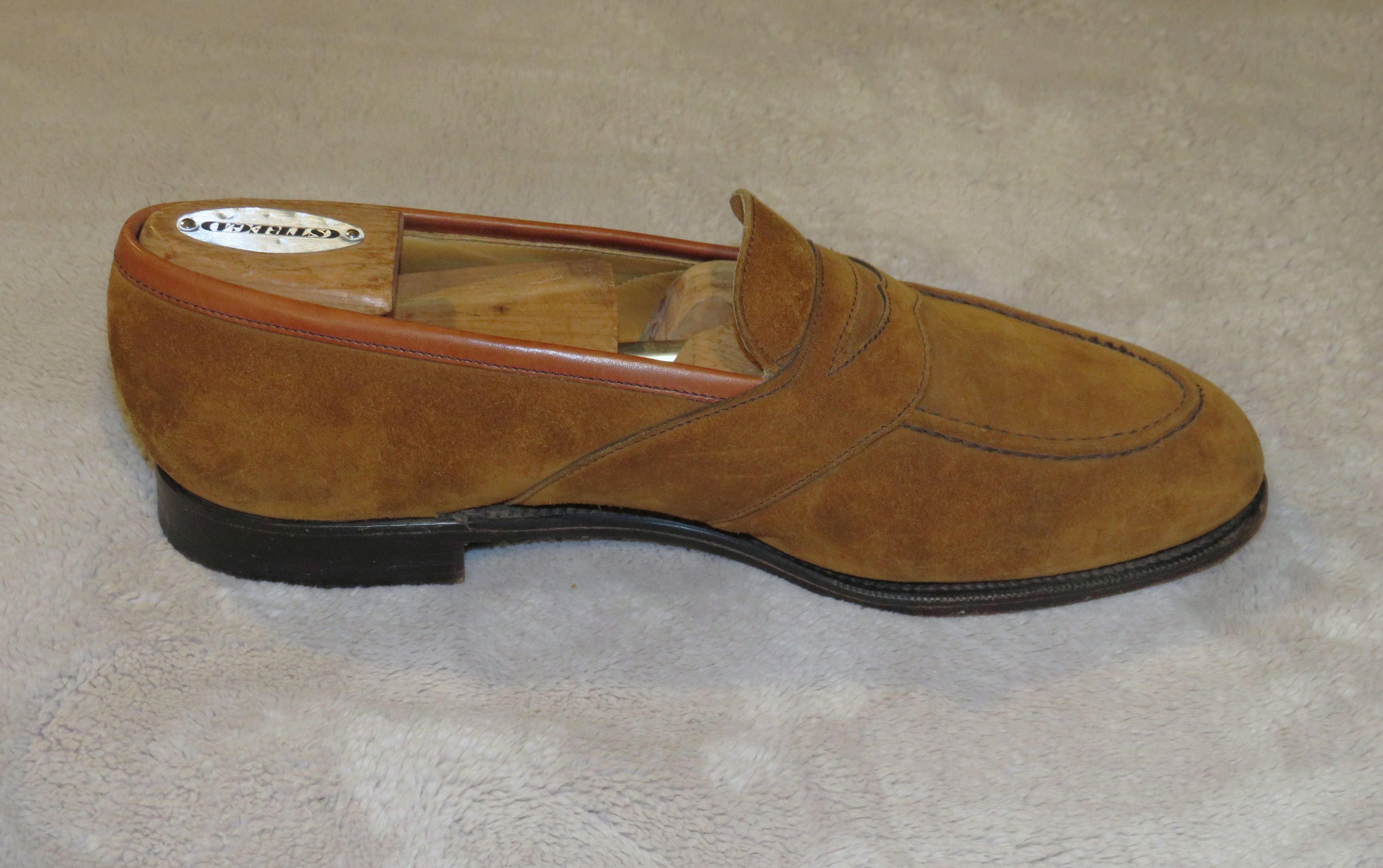 Edward Green Montpellier Tobacco Suede Full Strap Loafers 7E Size US 7 / EU 40 - 5 Thumbnail