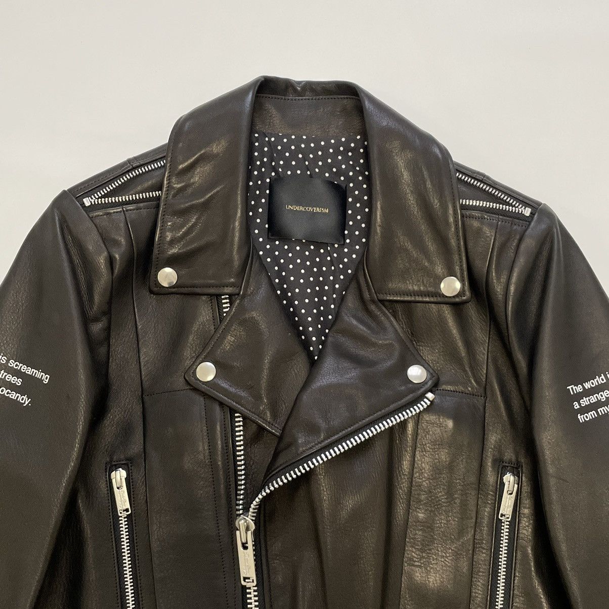 Undercover JAMC ‘Psycho Candy’ Print Leather Biker Jacket Size US S / EU 44-46 / 1 - 4 Thumbnail