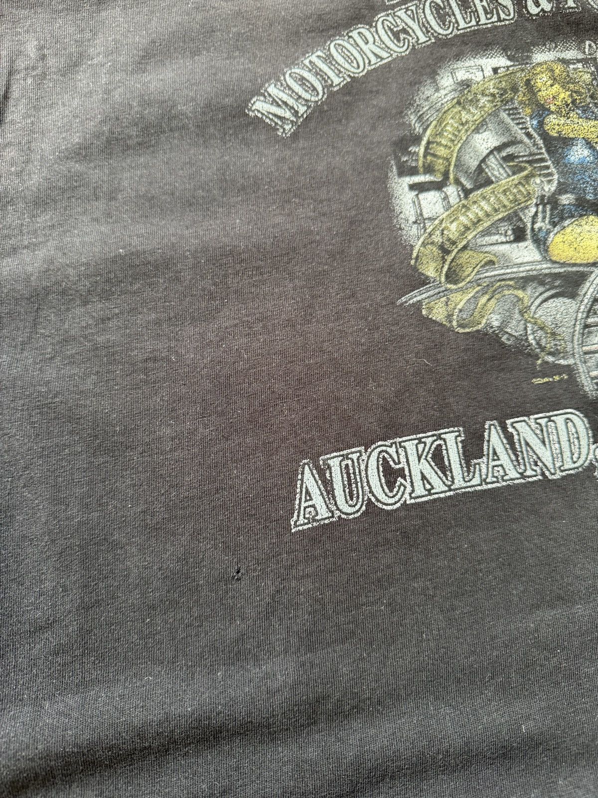 Harley Davidson × Vintage Vintage Harley Davidson Black Faded T-Shirt Size US XL / EU 56 / 4 - 4 Thumbnail