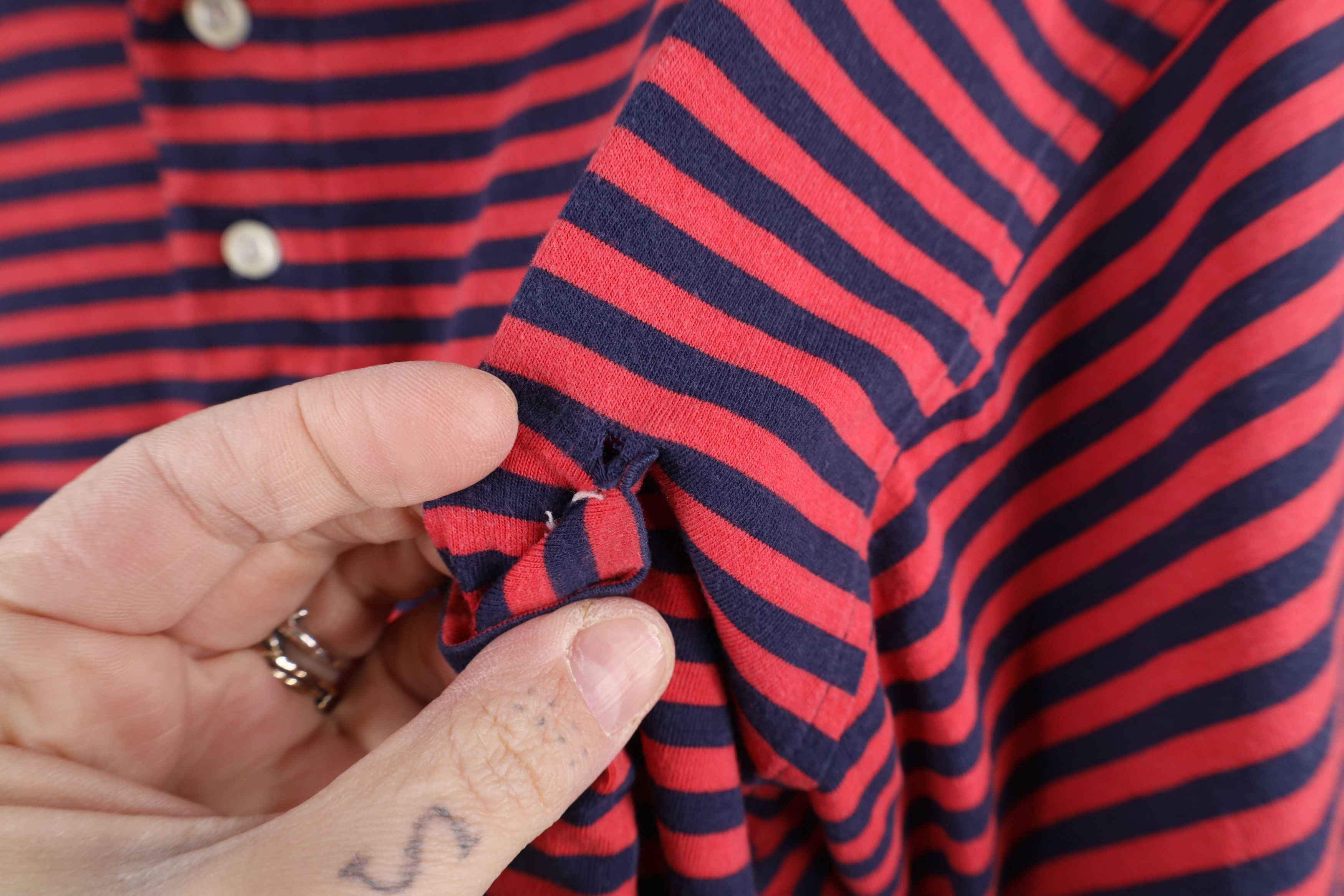 Christian Dior Monsieur × Vintage Vintage 90s Christian Dior Spell Out Striped Polo Shirt Size US M / EU 48-50 / 2 - 6 Thumbnail