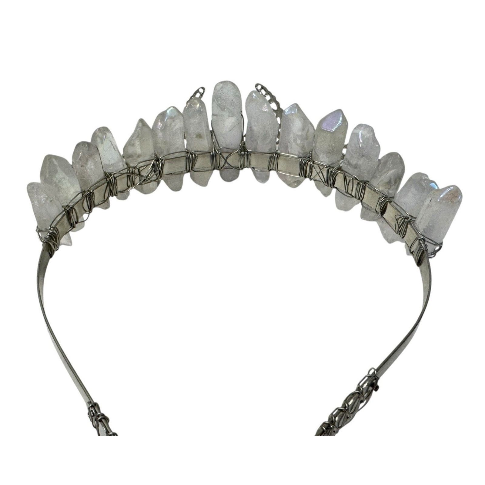 Other Aura Natural Raw Quartz Angel Crystal Goddess Tiara Crown Size ONE SIZE - 11 Thumbnail