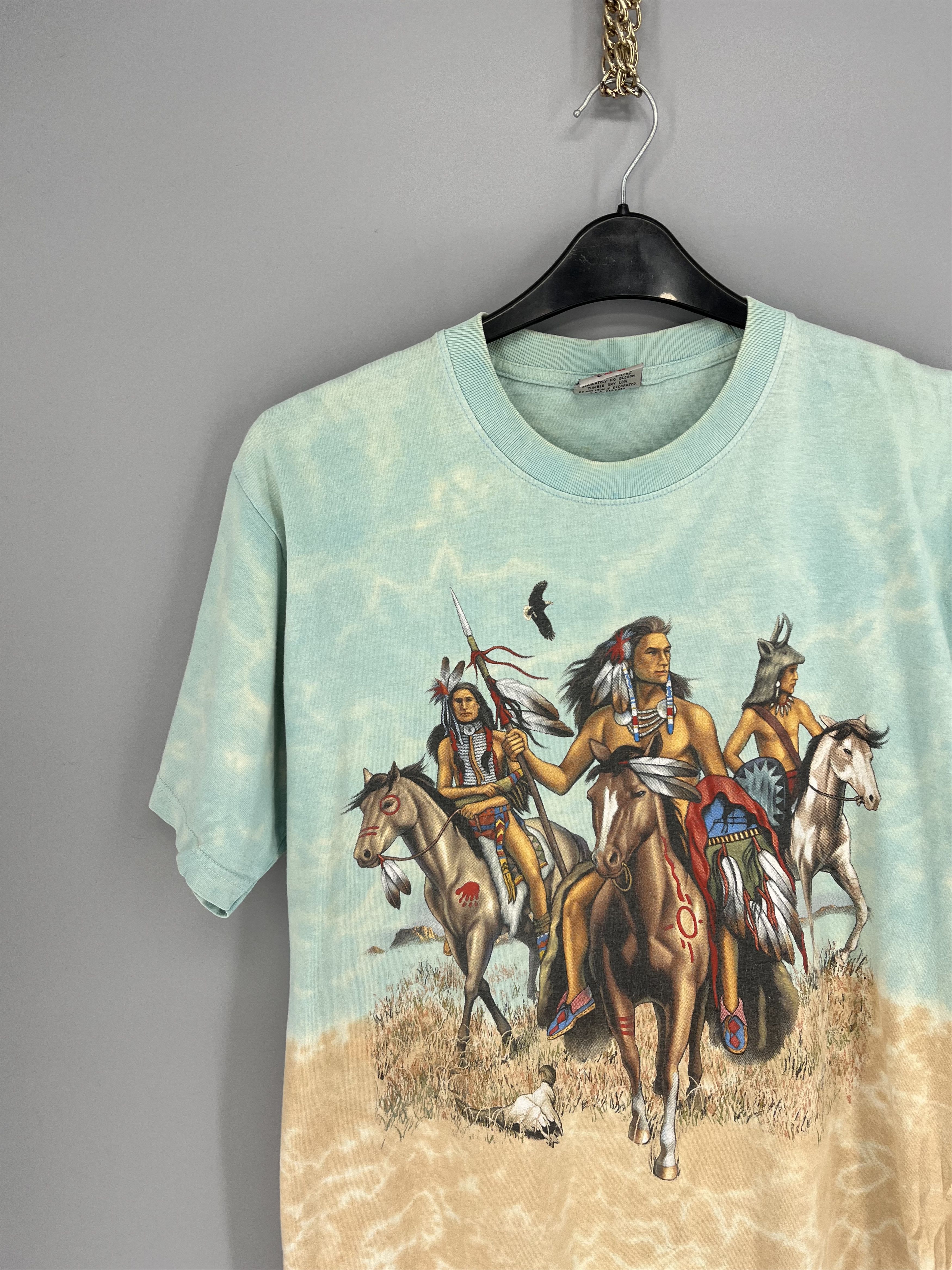 Tribal Streetwear Vintage 90s Rock Eagle Double Sided Indian Chief Motorcyle Size US L / EU 52-54 / 3 - 4 Thumbnail