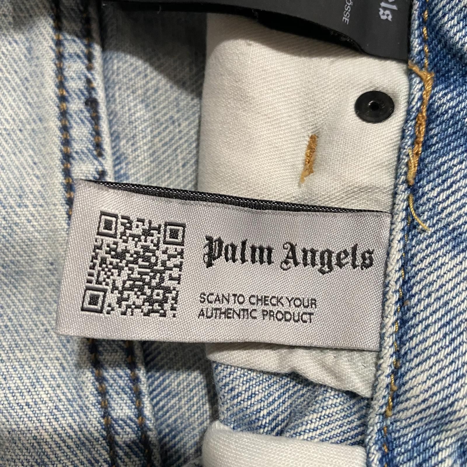 Designer × Palm Angels Palm Angels Curved Logo Washed Denim Slim Jeans Size US 32 / EU 48 - 6 Thumbnail