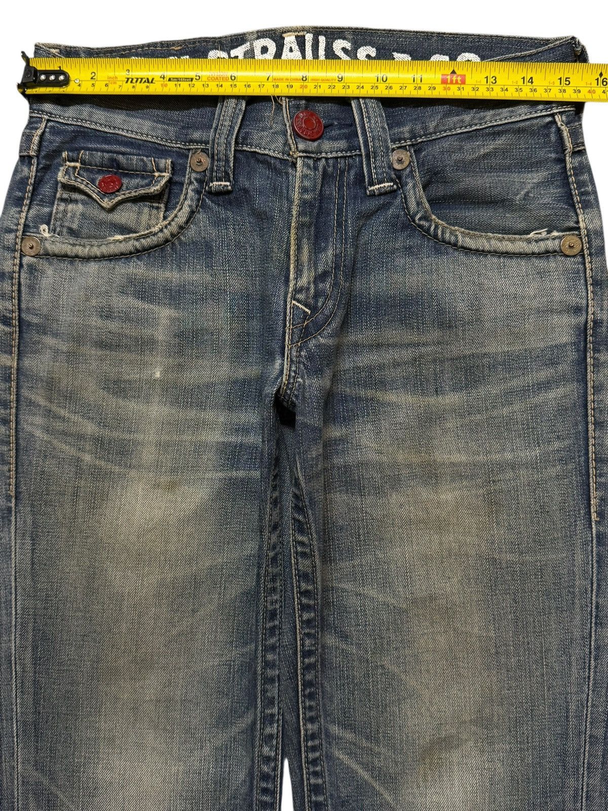 Levi's Vintage 90s Levis 502 Blue Mud Wash Whiskers Straight Leg Size US 30 / EU 46 - 9 Thumbnail