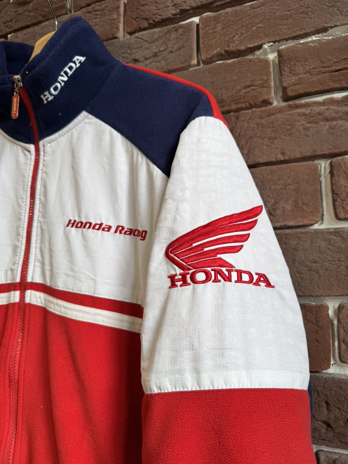 Honda Vintage Y2k Racing Red Fleece Honda Streetwear Rare M Drip Size US M / EU 48-50 / 2 - 3 Thumbnail