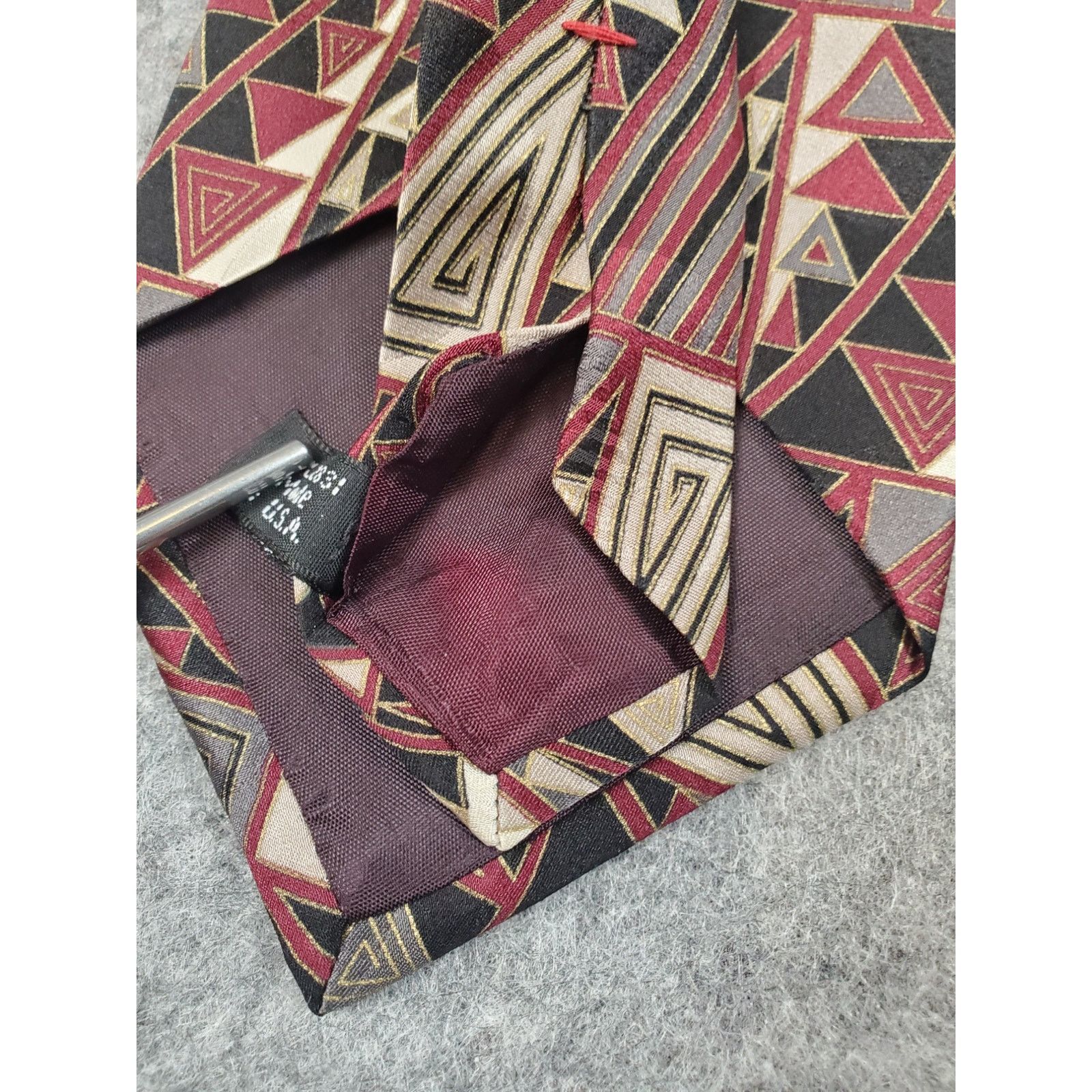 Courreges Vintage Courreges Homme Men's Silk Necktie Retro Geometric Size ONE SIZE - 9 Thumbnail