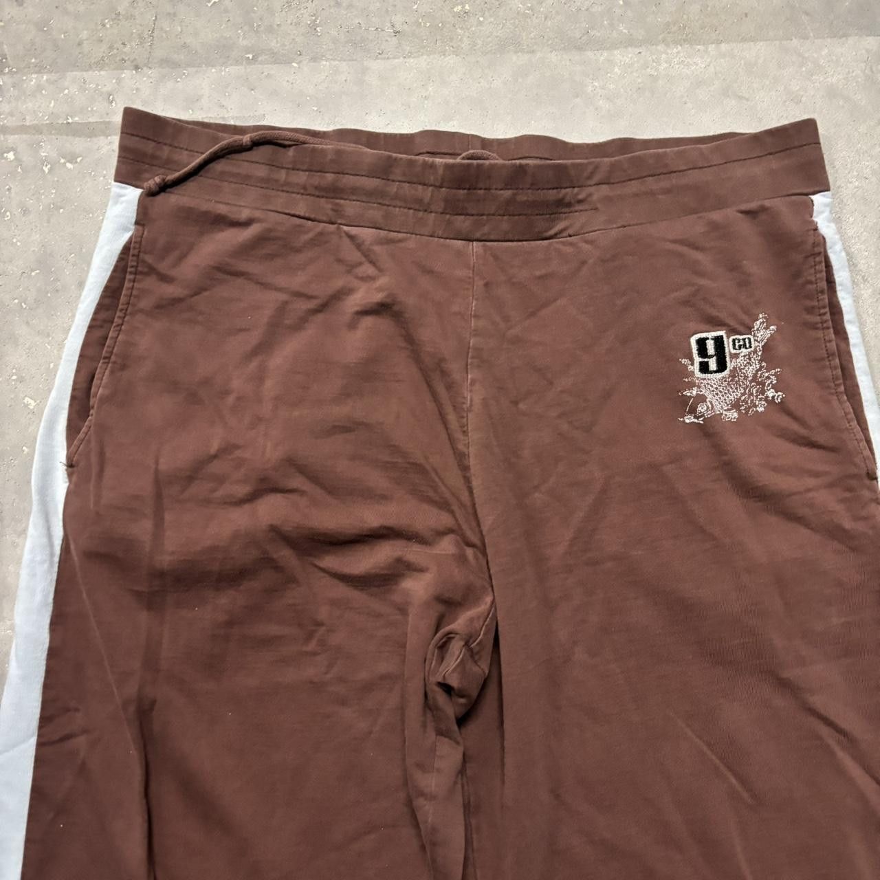 Guess × Vintage Crazy Vintage Y2K/2000s Baggy Brown Blue Striped Guess Streetwear Skater Wide Leg Sweatpants! Size US 34 / EU 50 - 3 Thumbnail