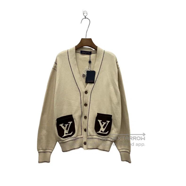 Louis Vuitton Tyler co-branded cream intarsia knit cardiga