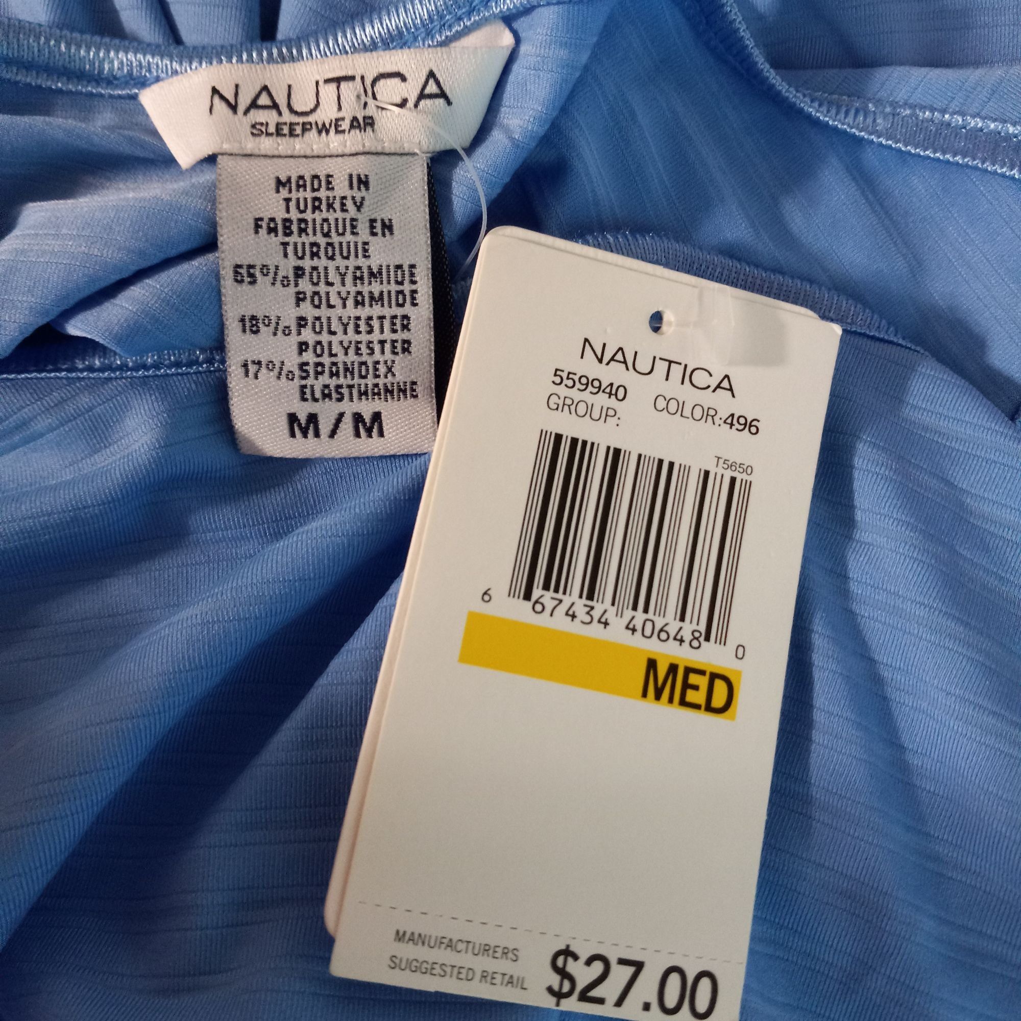 Nautica Nautica Medium Tank Top Womens Light Blue Double Strap Sleev Size M / US 6-8 / IT 42-44 - 4 Thumbnail
