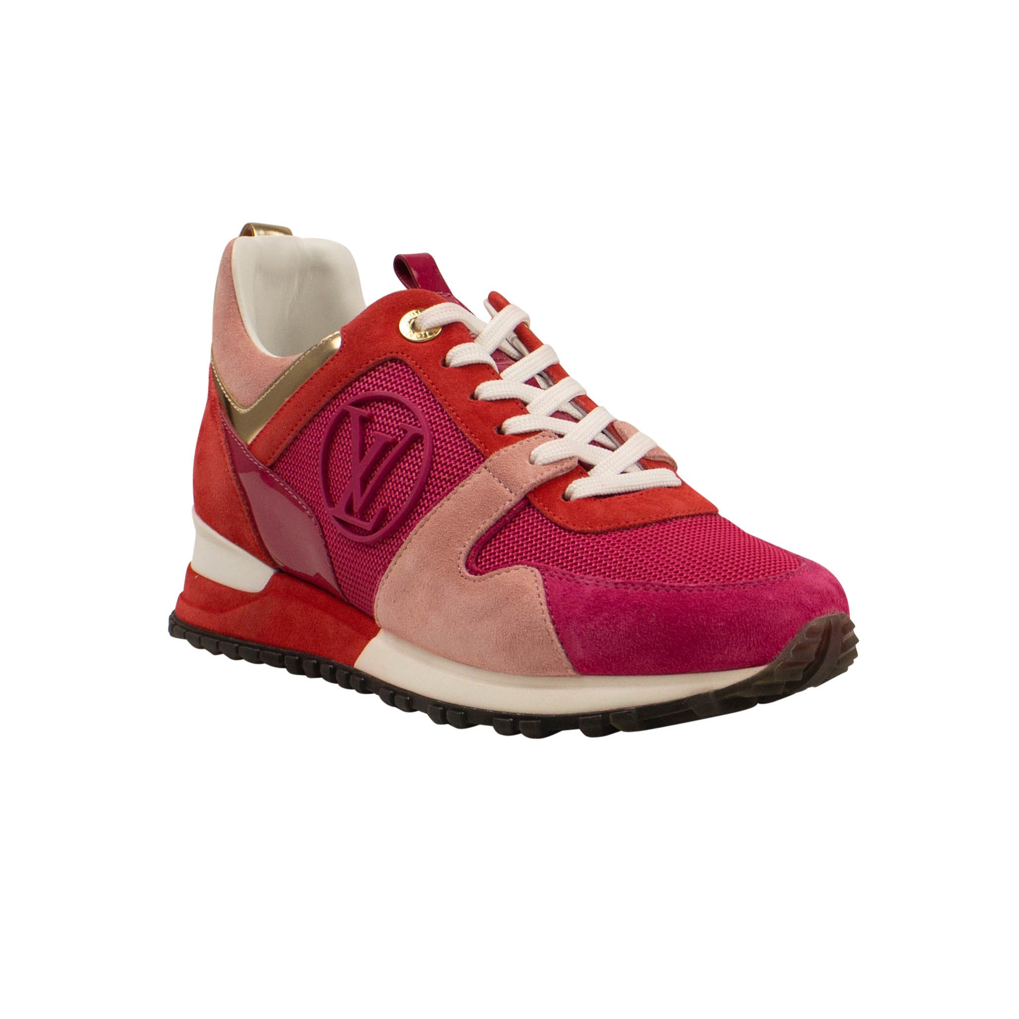 image of Louis Vuitton Pink Suede Runaway Mesh Sneakers Size 5/35, Women's