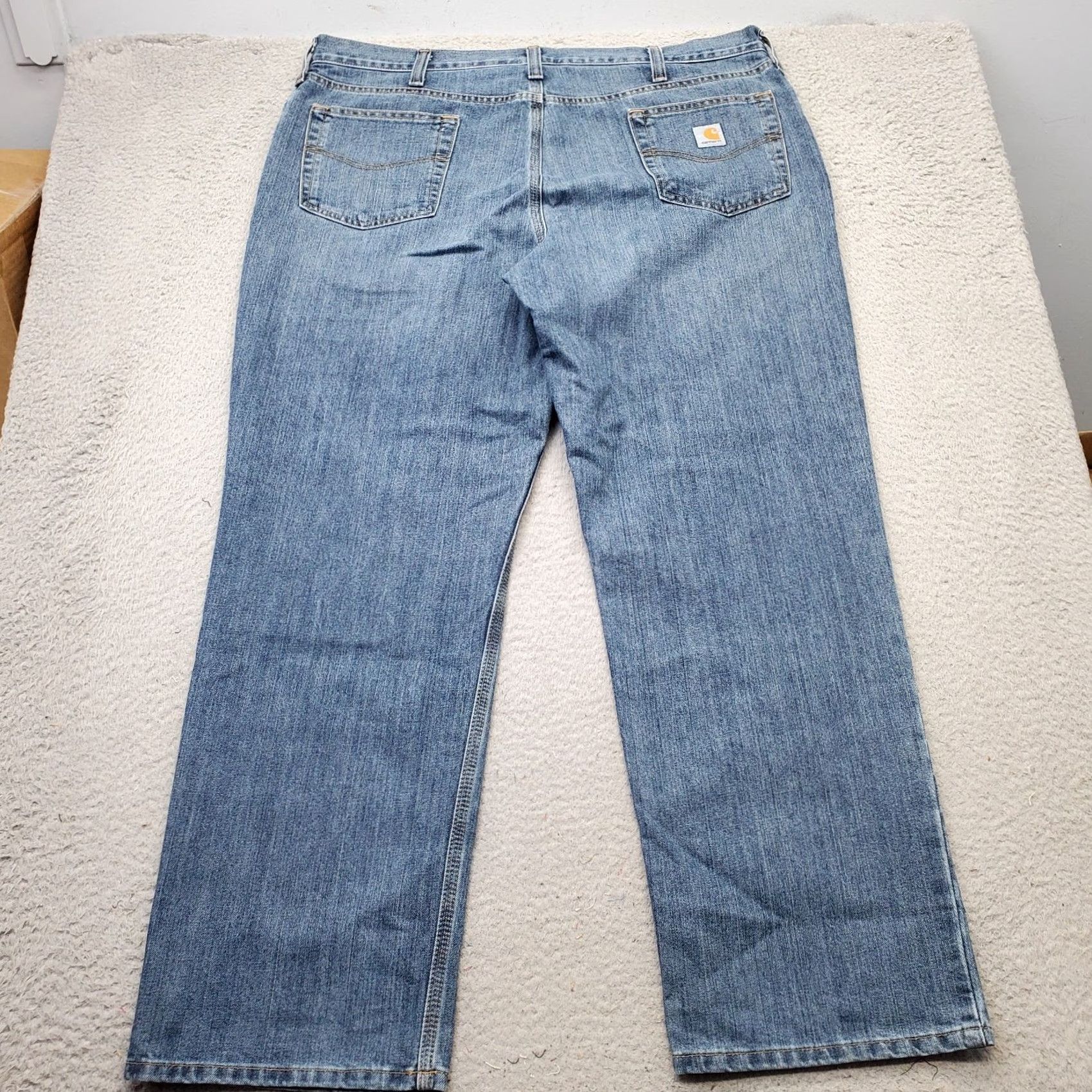 Carhartt Carhartt Jeans Mens 42x32 Blue Denim Regular Fit Straight Leg Workwear Stretch Jeans Size US 42 / EU 58 - 2 Thumbnail