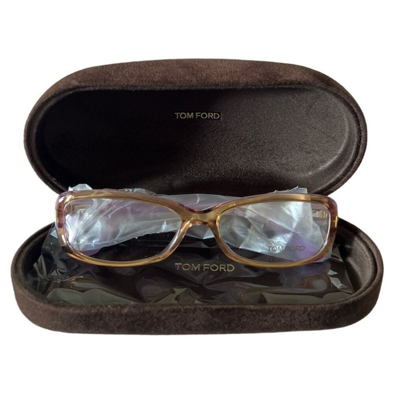 Tom Ford TOM FORD Dark Brown & Purple Rectangle Eyeglasses 54-16-135 Size ONE SIZE - 4 Thumbnail
